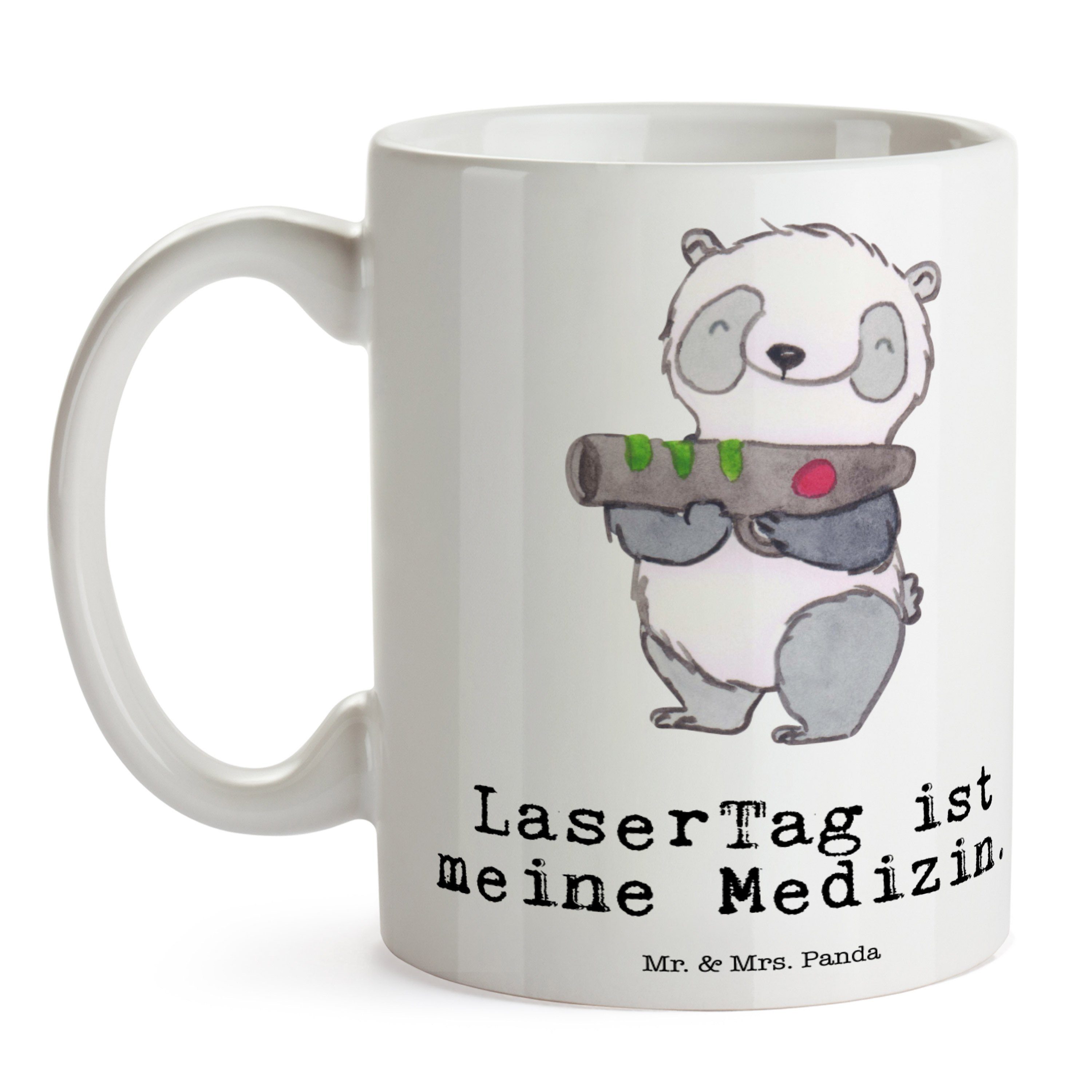 Weiß Sportart, LaserTag Tasse Medizin Keramik - Schenke, Panda & Mrs. Panda Teetasse, Mr. Geschenk, -