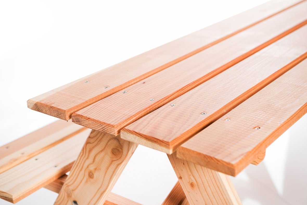 Mega-Holz Gartenbank Kinderpicknicktisch Lärche natur günstig online kaufen