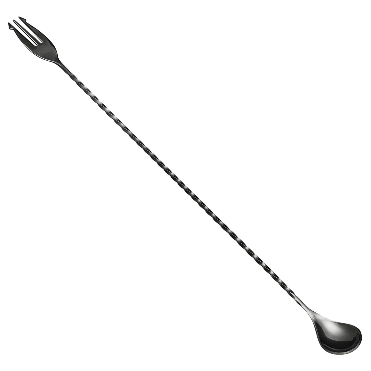 ich-zapfe Мірні ложки Barlöffel mit Gabel - POSEIDON, 40cm, Edelstahl, GMB, Gunmetal black