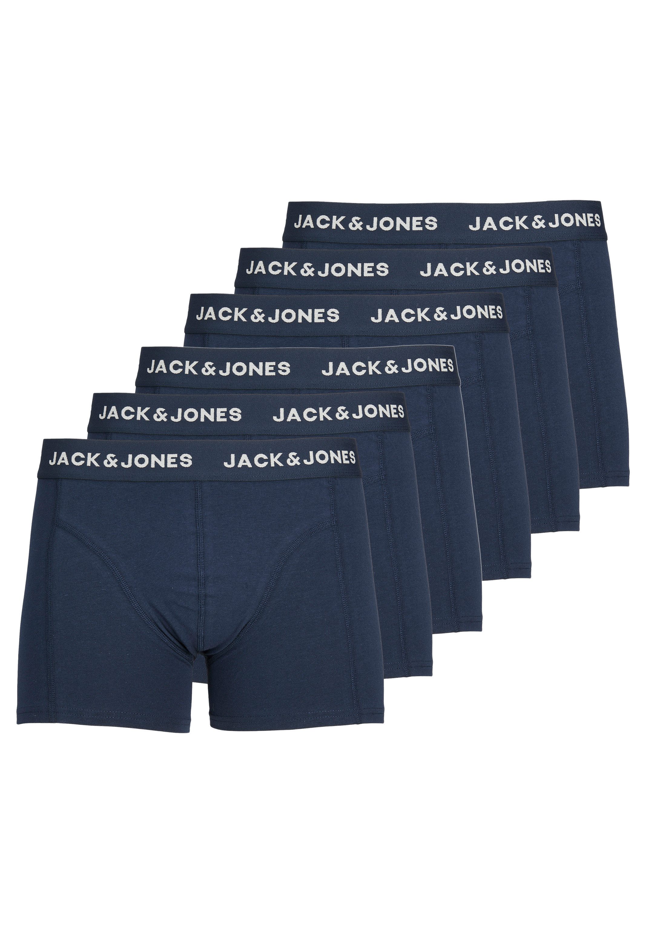Jack & Jones Retro Boxer 6er Pack Anthony (Spar-Set, 6-St) Retro Short / Pant - Baumwolle - ohne Eingriff - Atmungsaktiv
