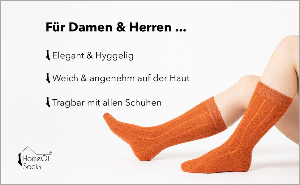 HomeOfSocks Norwegersocken 2 Paar Wollsocken, Kaschmir, unifarben, 34% (2-Paar) unifarben, druckarmer Gummibund – Bild 4 von 5