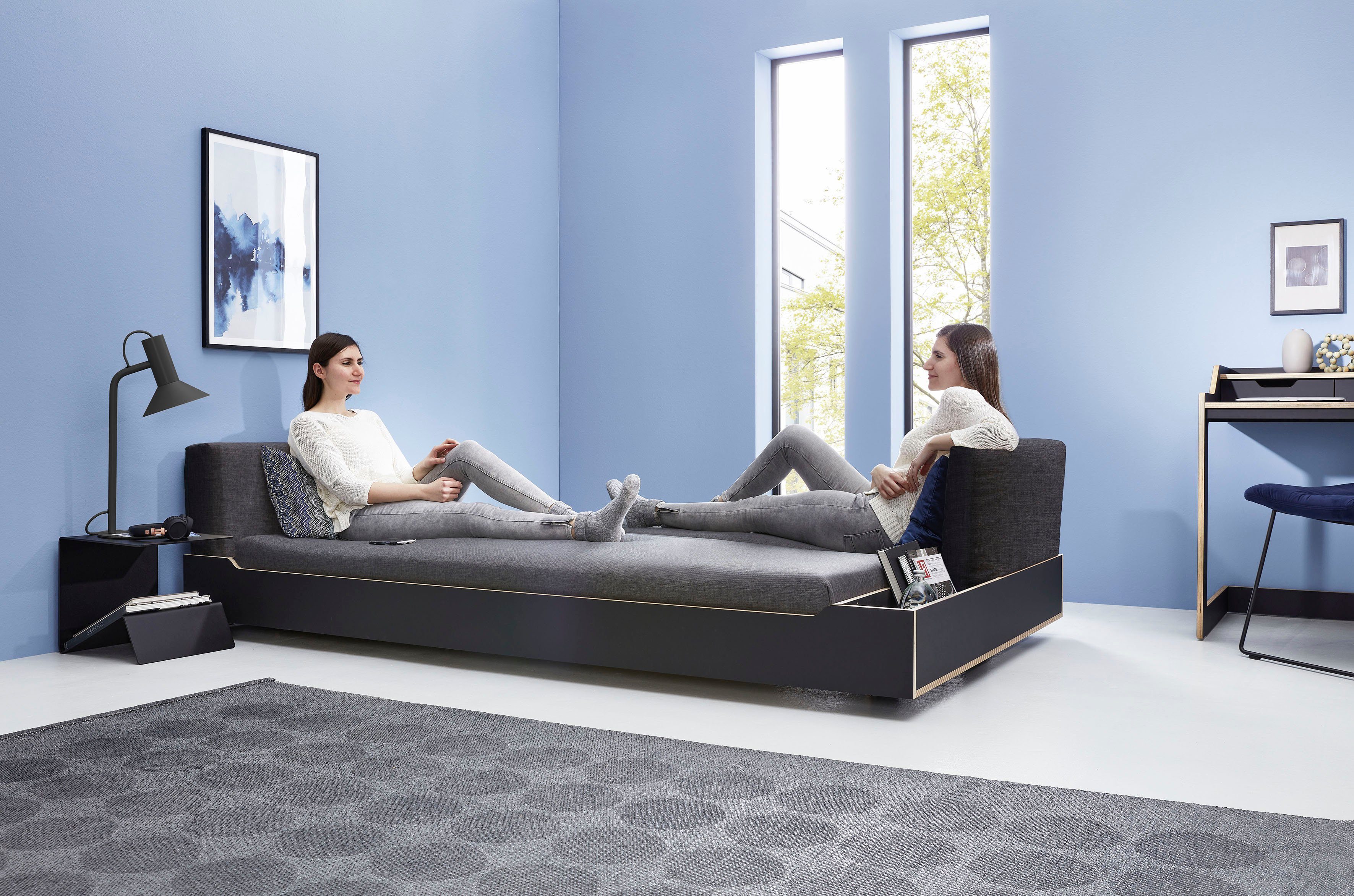 MAUDE KVADRAT hochwertigem Rückenkissen, flieder Fiord SMALL Kopfteil Müller 0662 LIVING Stoff Designstoff 2 in