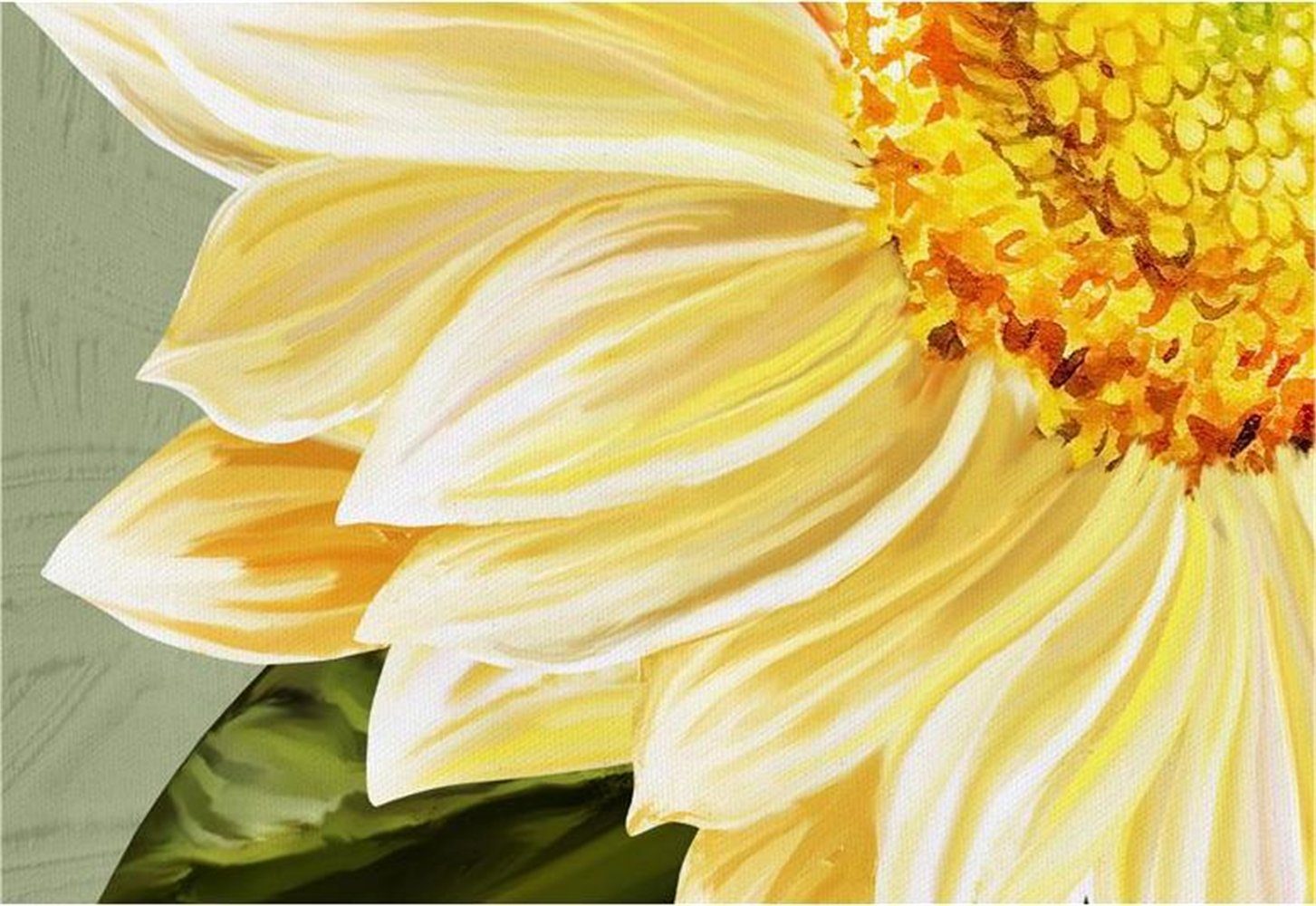 Gelb-B Rouemi Gemälde Blume, (30×40cm), Malerei, Aufhängefertig dekorative Leinwandbild, Sonnenblume Kunstdruck Leinwand