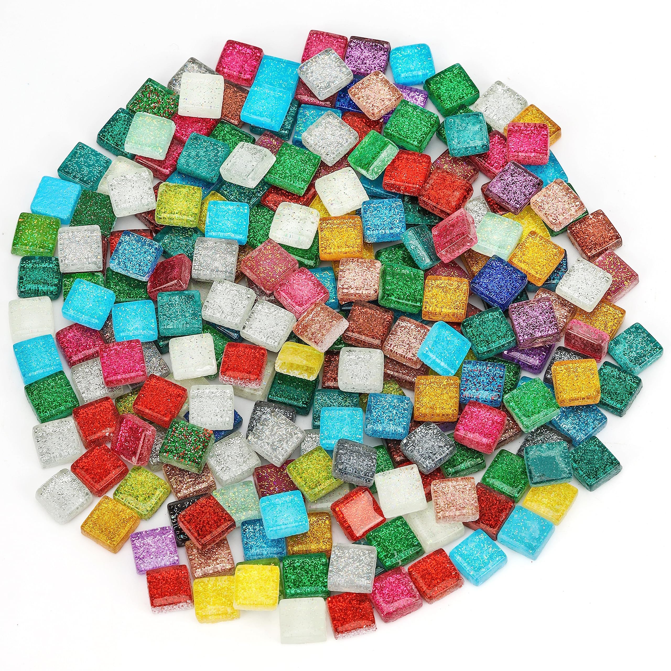 Belle Vous Mosaikfliesen Bunte Mosaiksteine - Quadratische Acryl Плитка - 200er Pack, Acryl 12.30x7.50, Mehrfarbig