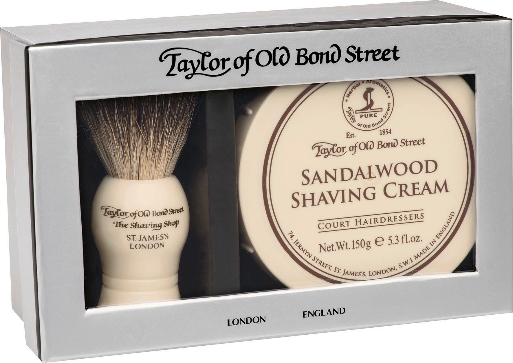 und Dachshaar- Taylor Street Bond Shaving Old Cream Rasierpinsel-Set Rasierpinsel of Sandalwood, tlg., 2