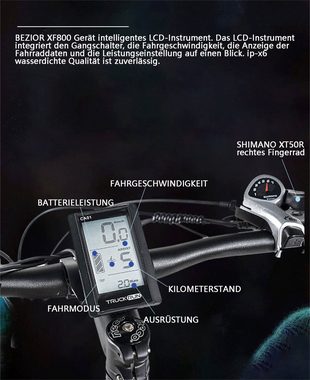 Fangqi E-Bike 26Zoll, 500W Mittelmotor, Shimano 7Gang, SHIMANO TX50R/TZ500