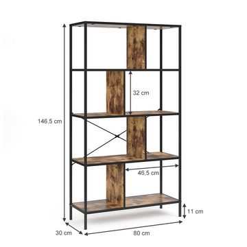 Vicco Bücherregal Wandregal Standregal 146x80x30 Loft FYRK Vintage