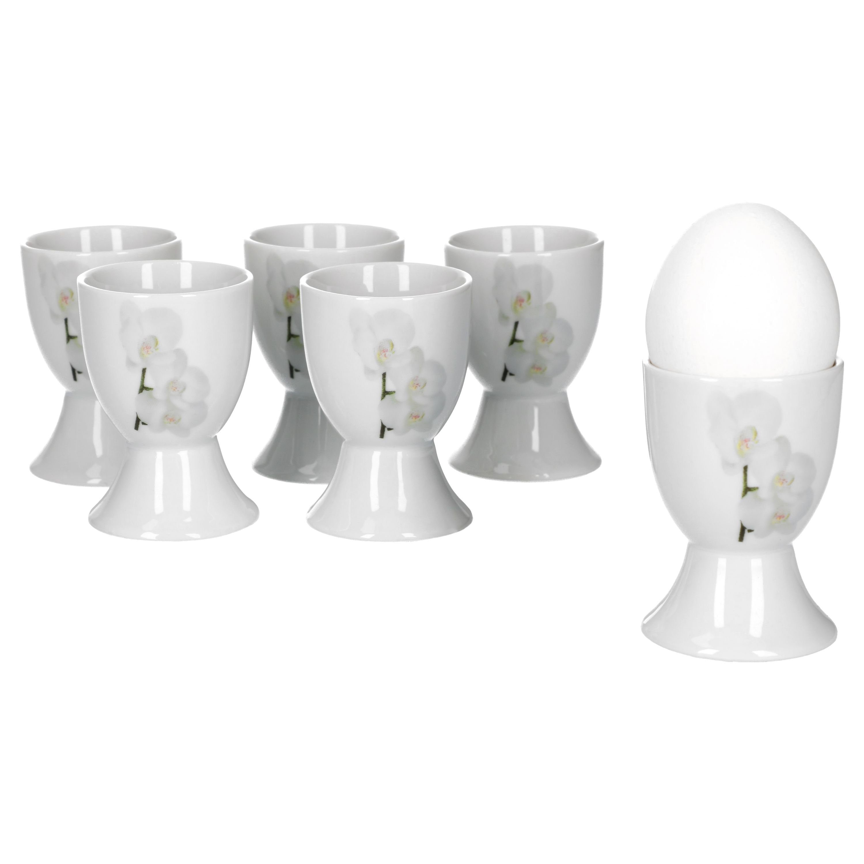 Eierbecher 6er Set Eierbecher Vanda weiße Orchidee 4,8cm
