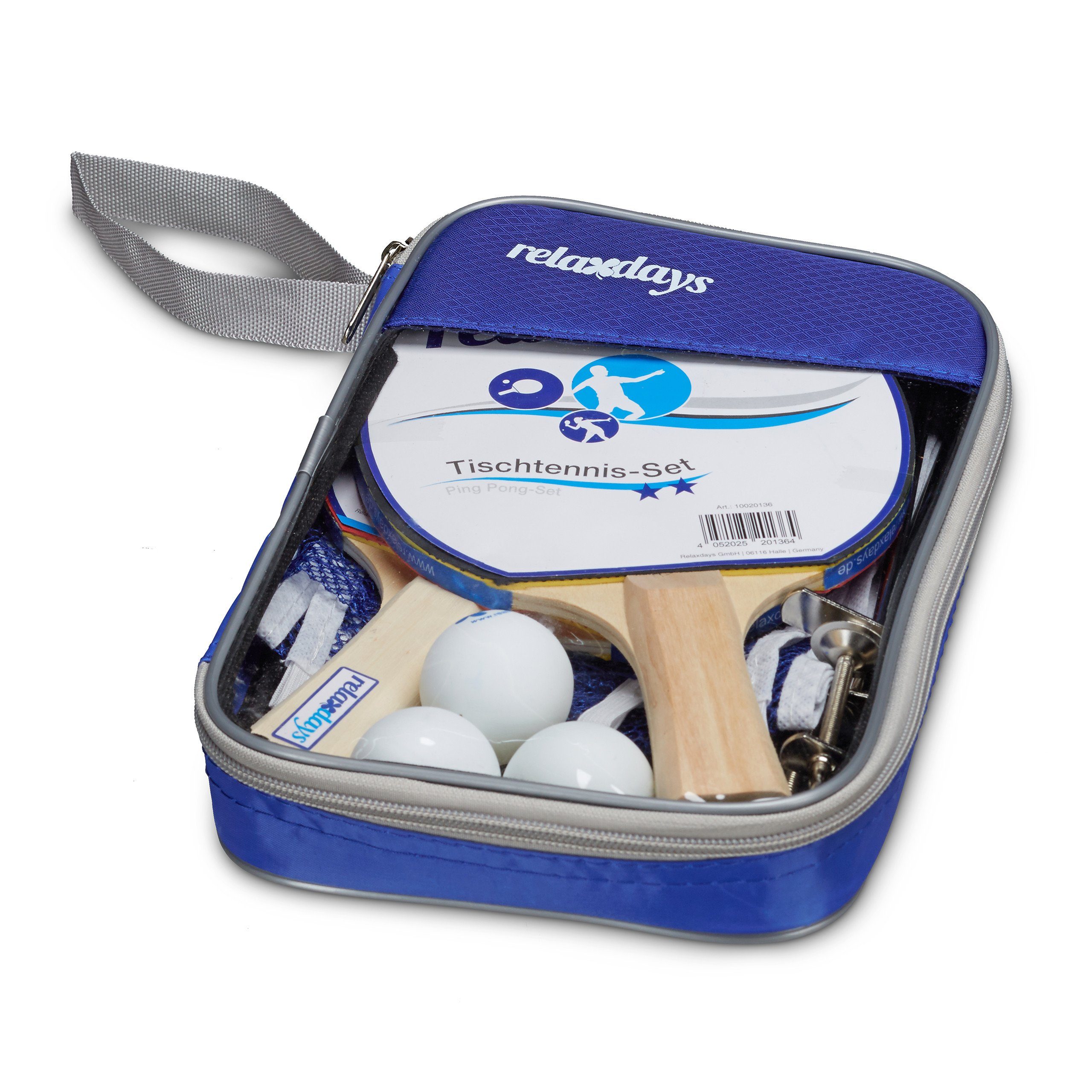 relaxdays Tischtennisschläger Tischtennis-Set 2 Sterne (7-tlg)