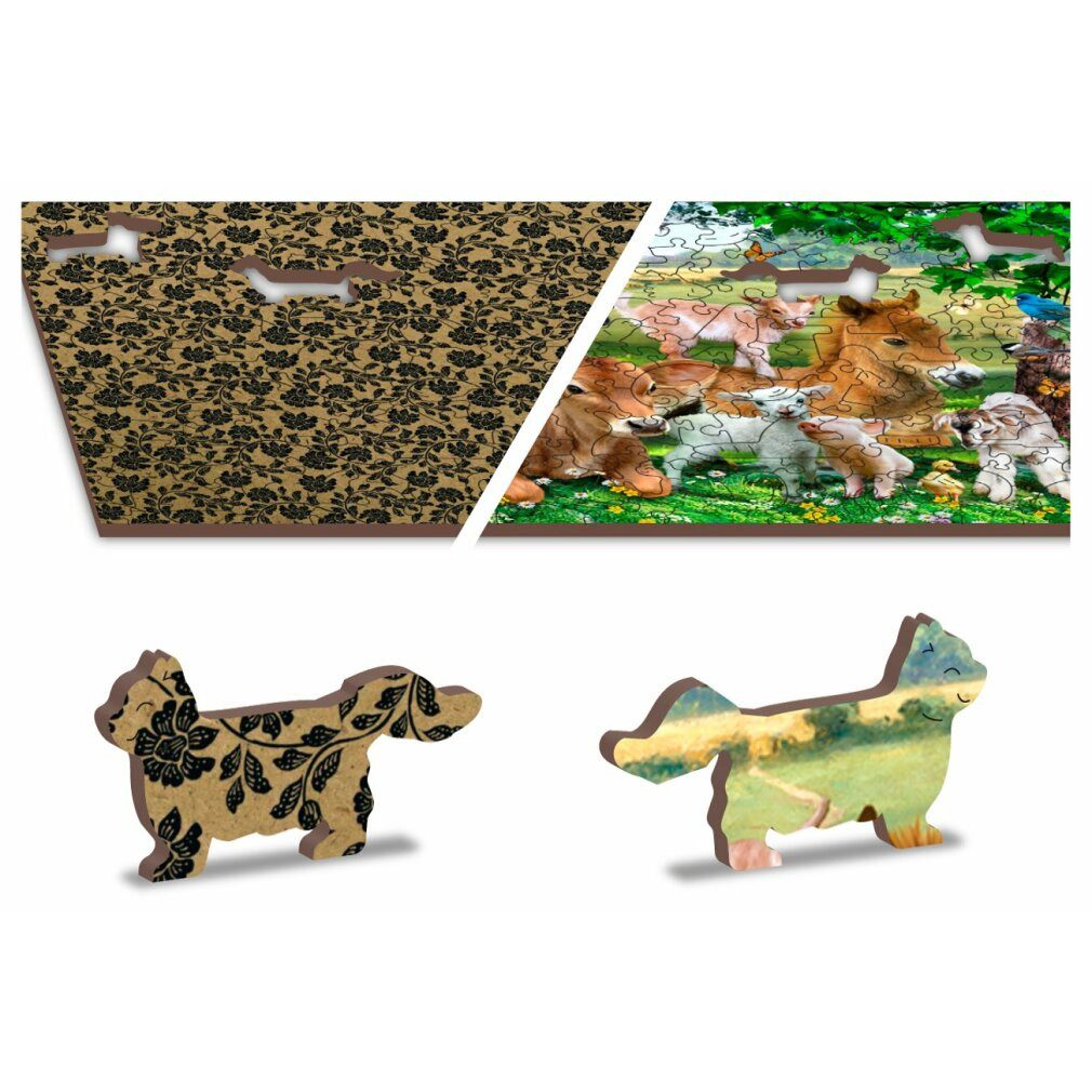 Wooden City Puzzle Holzpuzzle Kinderzimmer auf dem Bauernhof 2in1, 300 Teile ECO, Puzzleteile