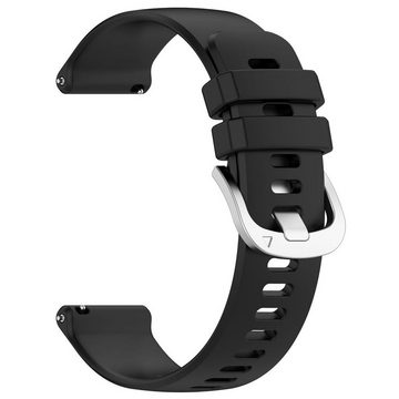Wigento Smartwatch-Armband Für Xiaomi Watch S3 hochwertiges Silikon Ersatz Armband Schwarz