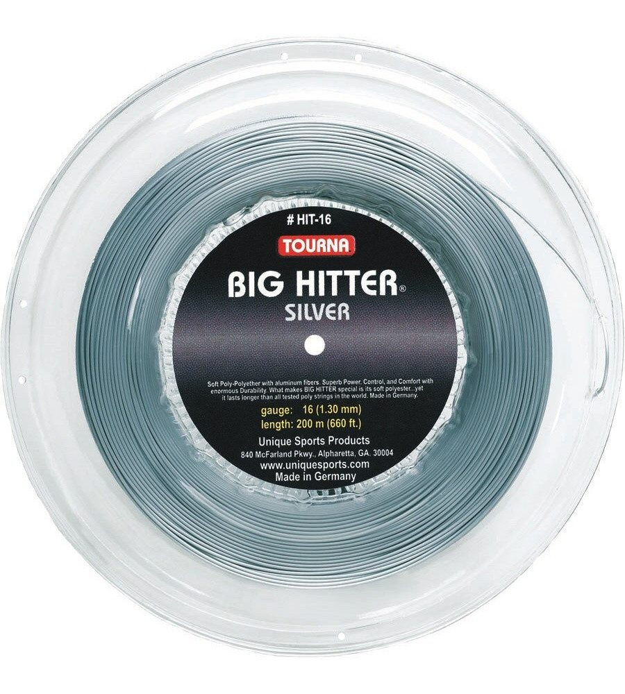 Tourna Grip Europe GbR Tennissaite Big Hitter (Haltbarkeit) silber 220m Rolle, Saitendicke: 1.25