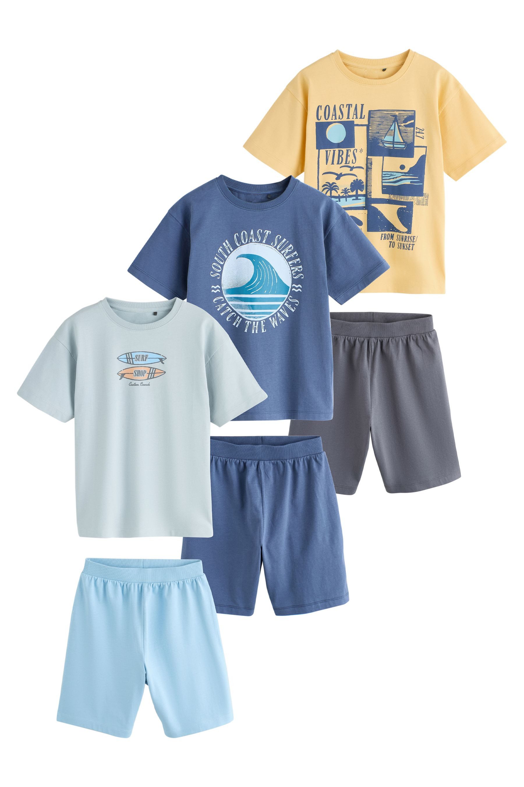 Next Pyjama Kurzer Schlafanzug im 3er-Pack (6 tlg)
