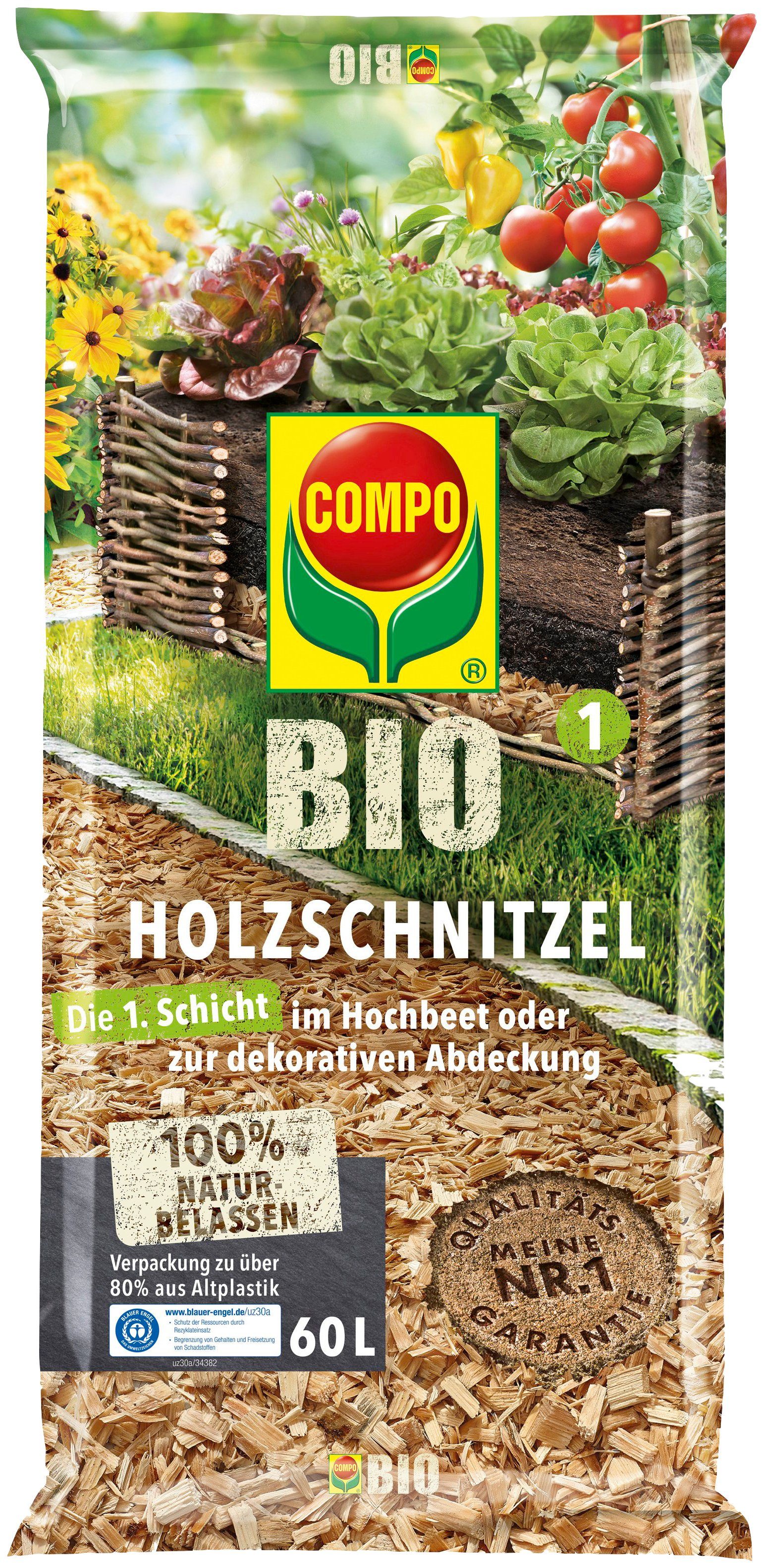 Compo Gartenbau-Substrat COMPO BIO, Holzschnitzel, 60 Liter