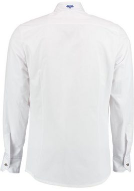 OS-Trachten Trachtenhemd Prayat Langarmhemd mit Stickerei auf dem Stehkragen