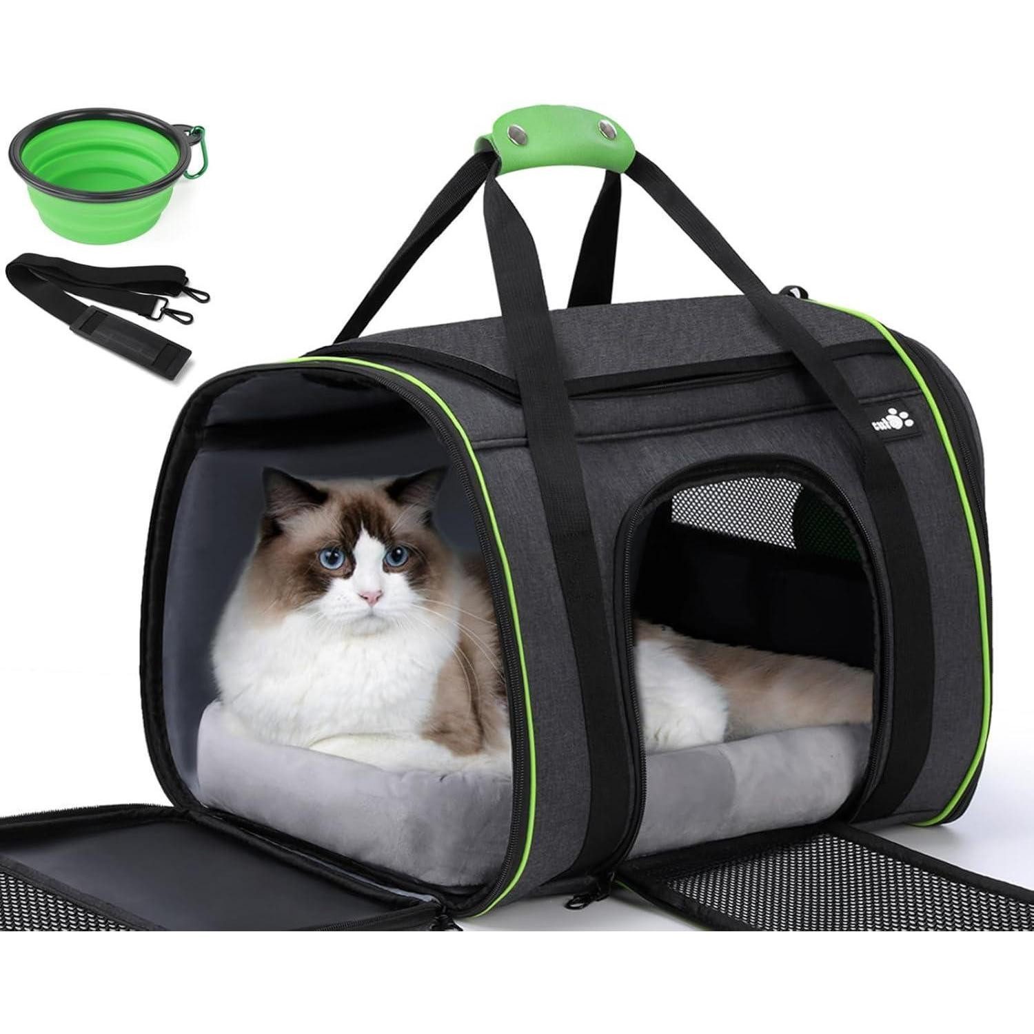 LuxusKollektion Tiertransporttasche Transportbox Katze Katzentasche Hundetragetasche Schultergurt - XL