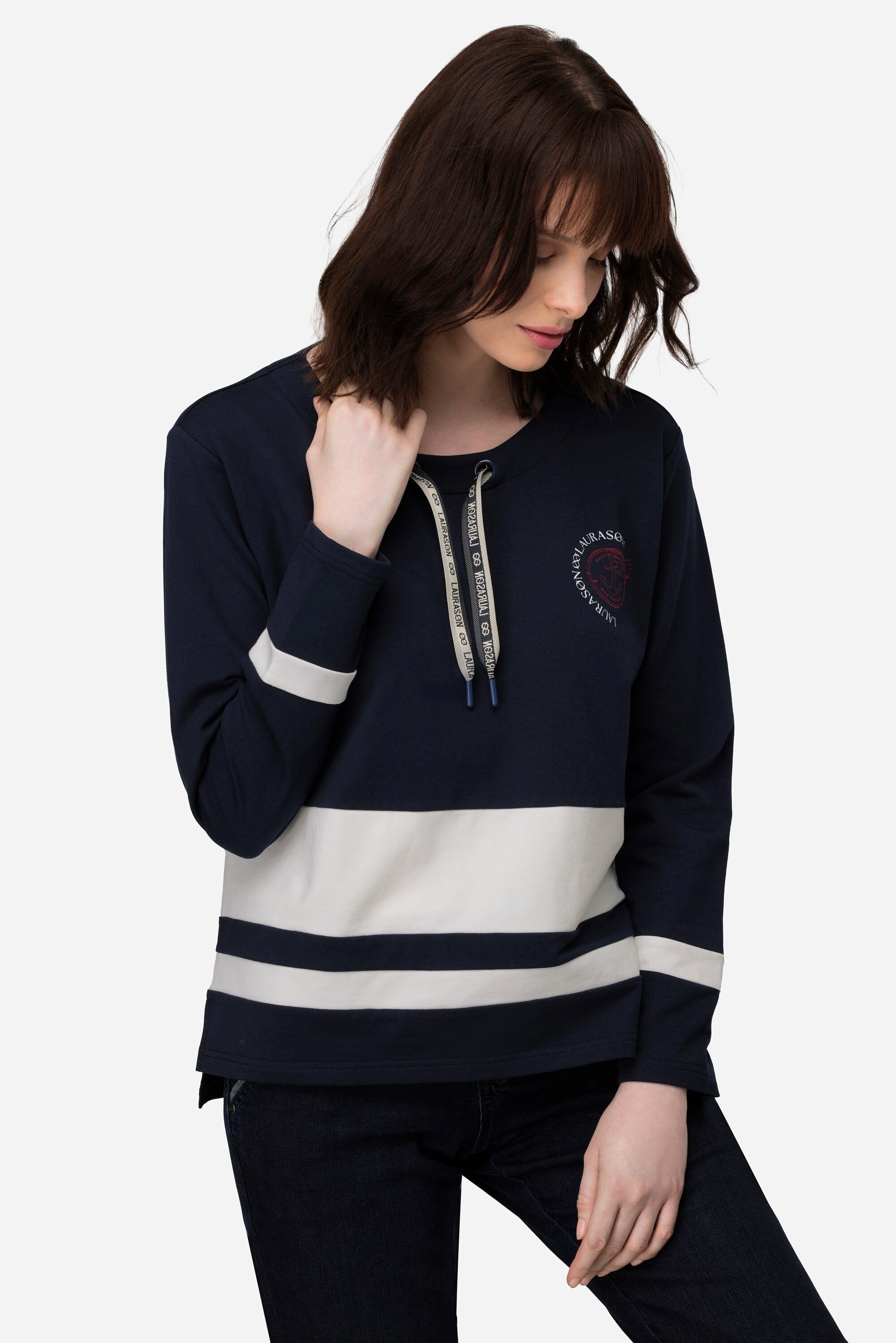 Laurasøn Sweatshirt Sweatshirt Streifen Print Rundhals günstig online kaufen