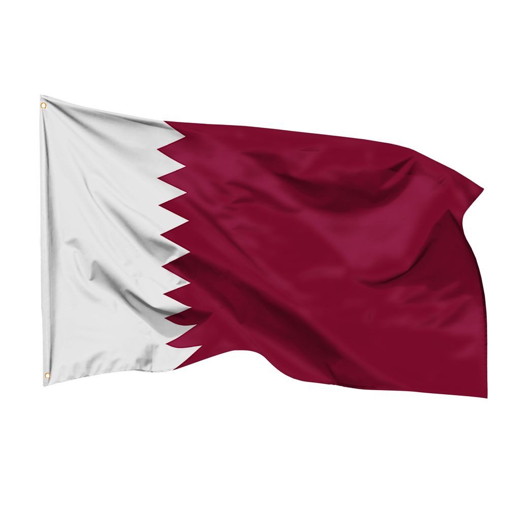 PHENO FLAGS Flagge Katar Qatar Flagge 90x150 cm – Wetterfeste Nationalflagge, Inkl. 2 Messing Ösen