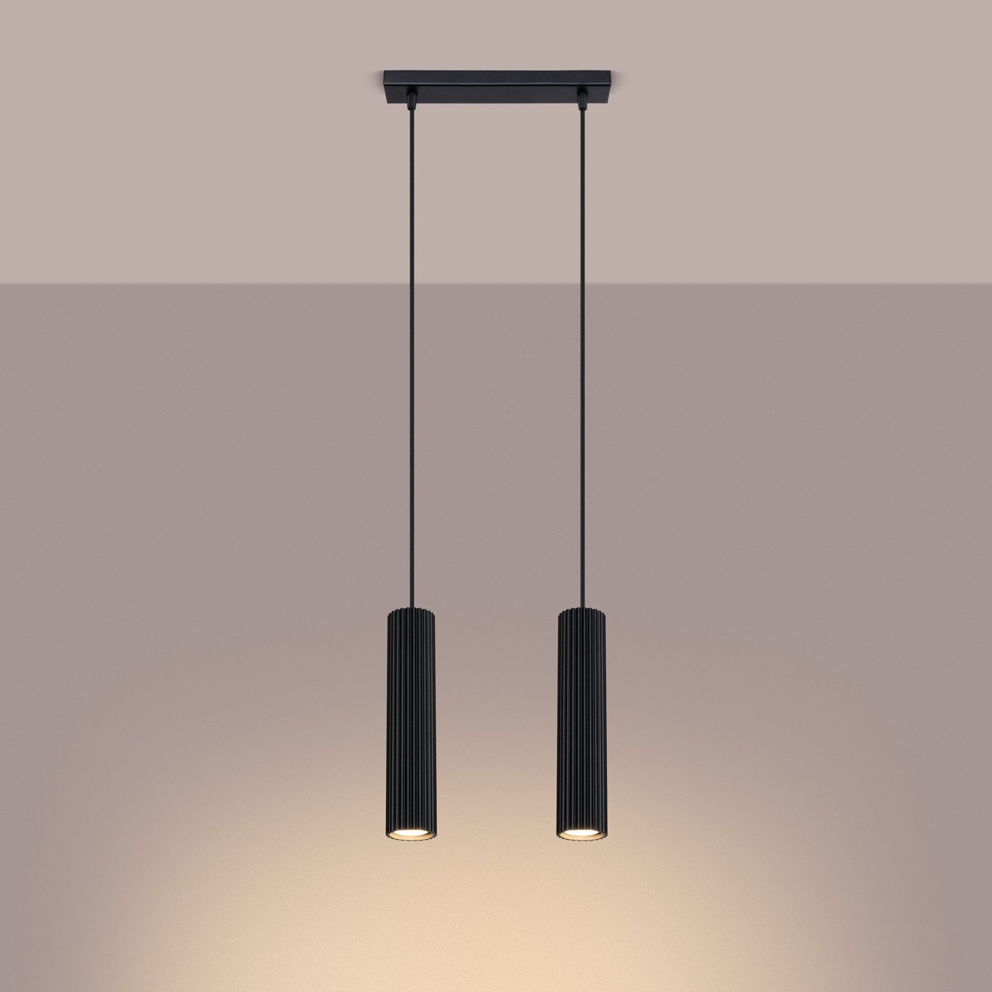 SOLLUX lighting Hängeleuchte Pendelleuchte Karbon 2 Schwarz, Nicht enthalten