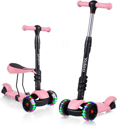 YOLEO Скутери 3 in 1 Kinder Roller Скутери mit Sitz LED Räder ab 2 Jahre