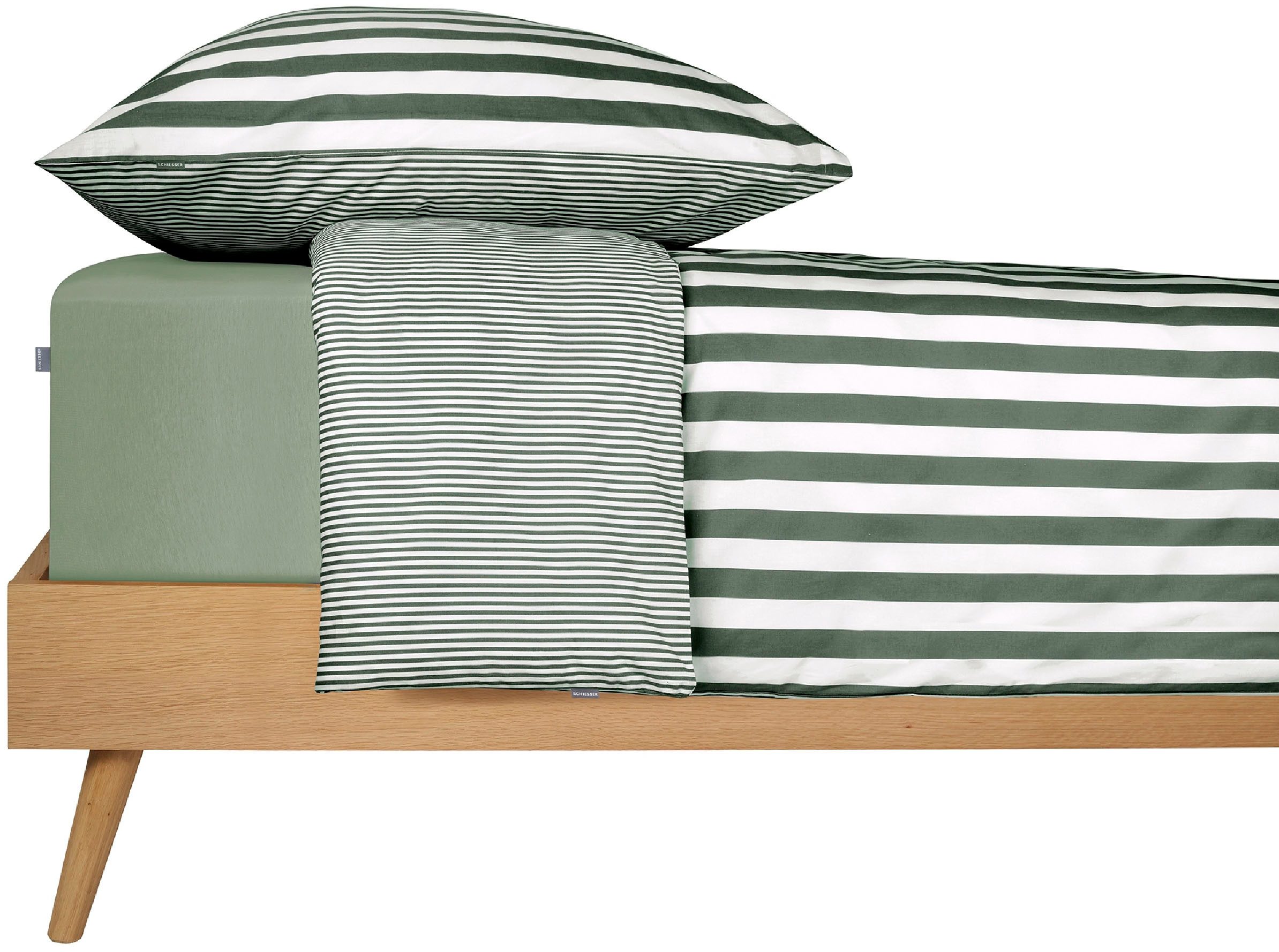 Schiesser Spannbettlaken Jessi aus 100% Baumwolle, Jersey, Gummizug: rundum, (1 Stück), für Matratzen bis zu 22 cm Höhe, MADE IN GREEN by OEKO-TEX®