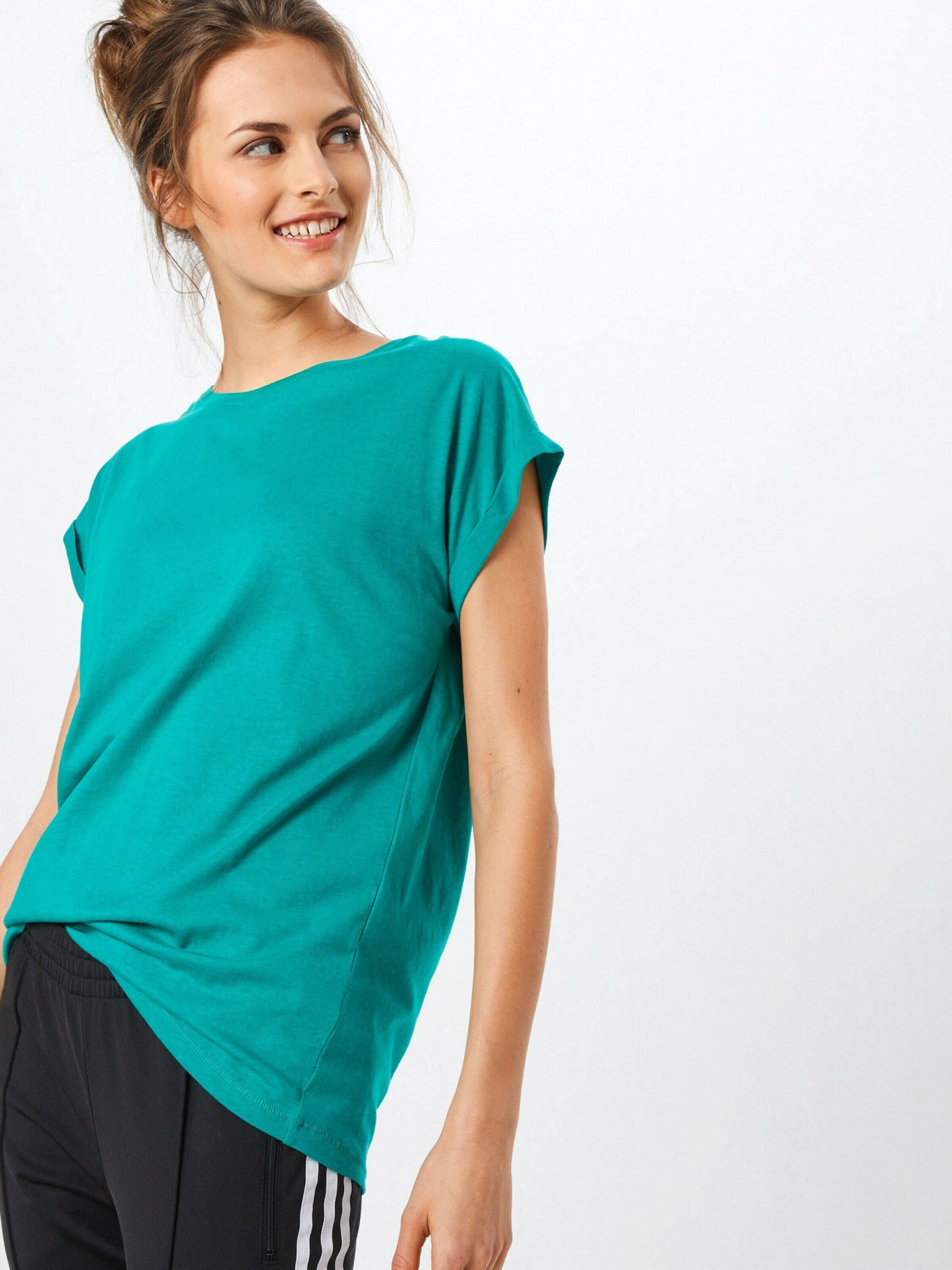 URBAN CLASSICS T-Shirt (1-tlg) TB771 Plain/ohne Extended Detail, Weiteres fresh Details Shoulder green
