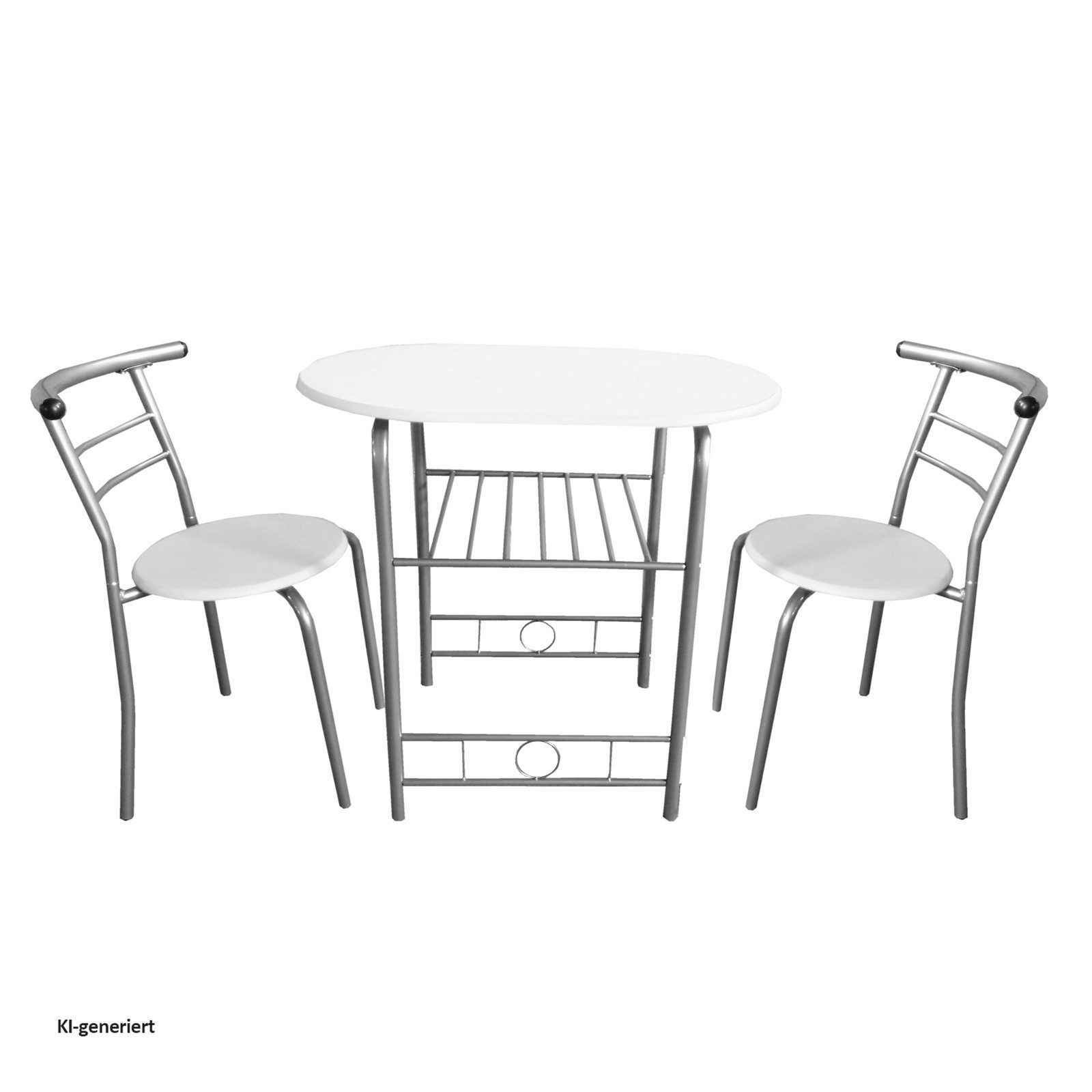 HTI-Living Essgruppe Tischgruppe Weiß Merit, (Set, 3-tlg., 1 Tisch, 2 Stühle), Essgruppe 1 Tisch 2 Stühle