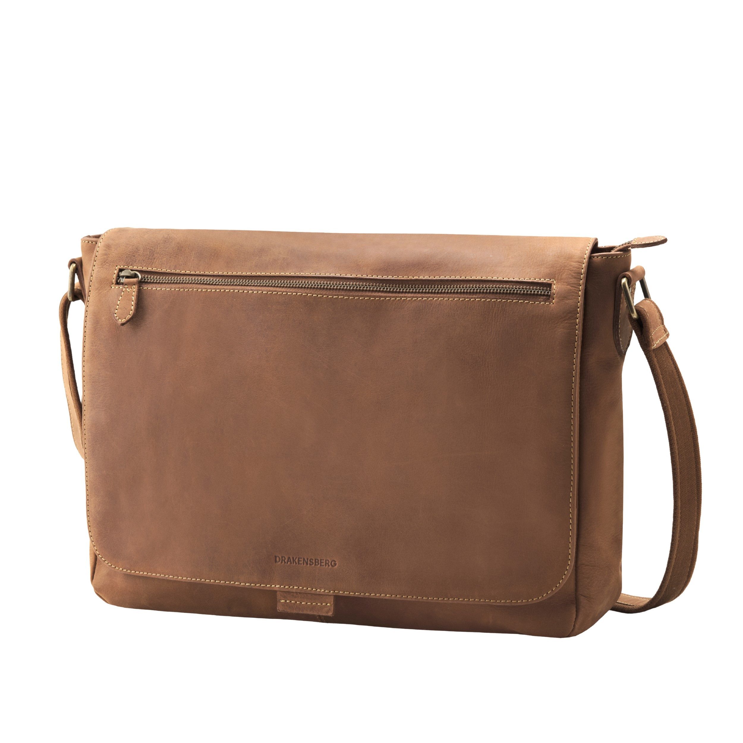 DRAKENSBERG Umhängetasche Messenger Bag »Leon« Havanna-Braun, Herren Leder günstig online kaufen