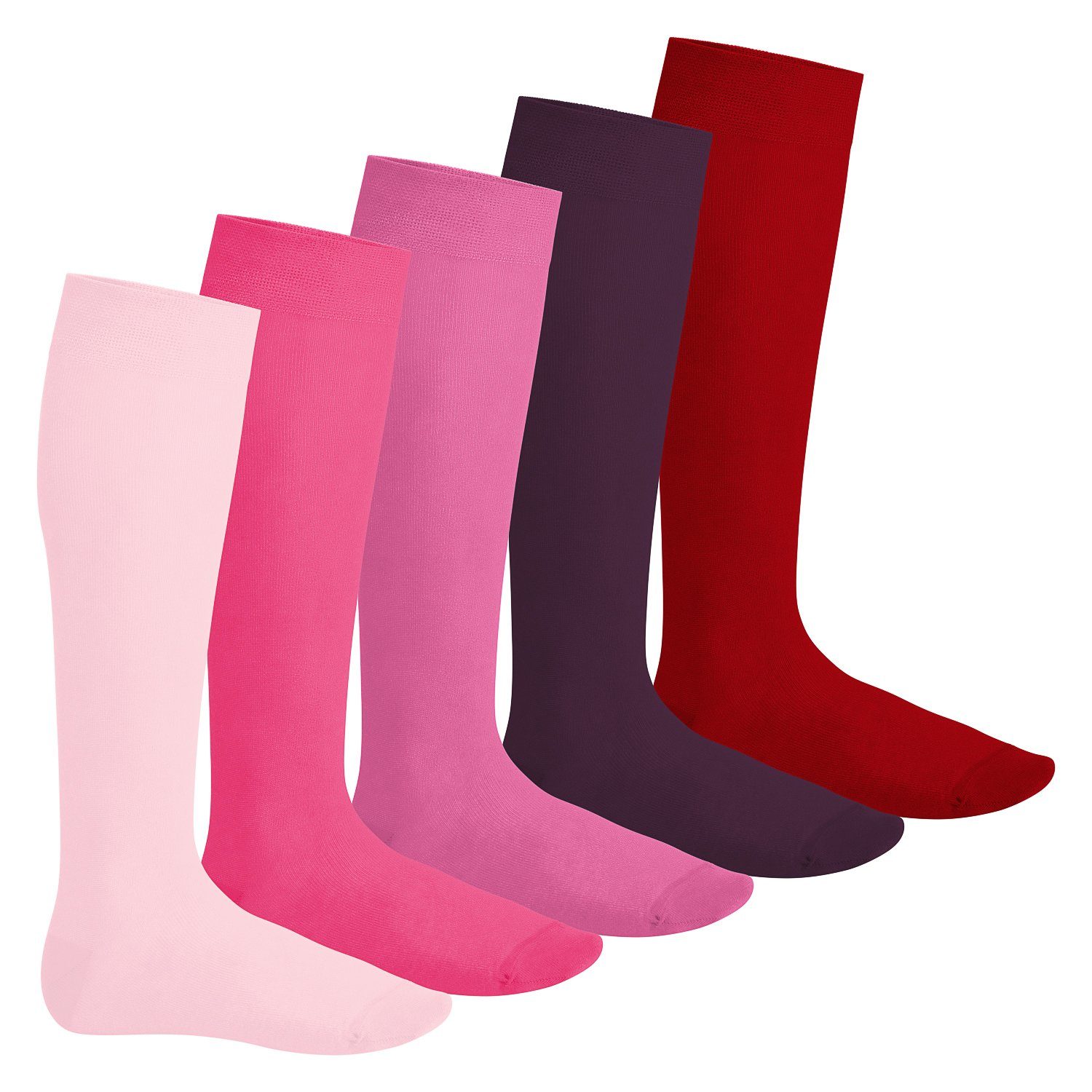 Footstar Langsocken Everyday! Damen & Herren Kniestrümpfe (5 Paar) mit Baumwolle