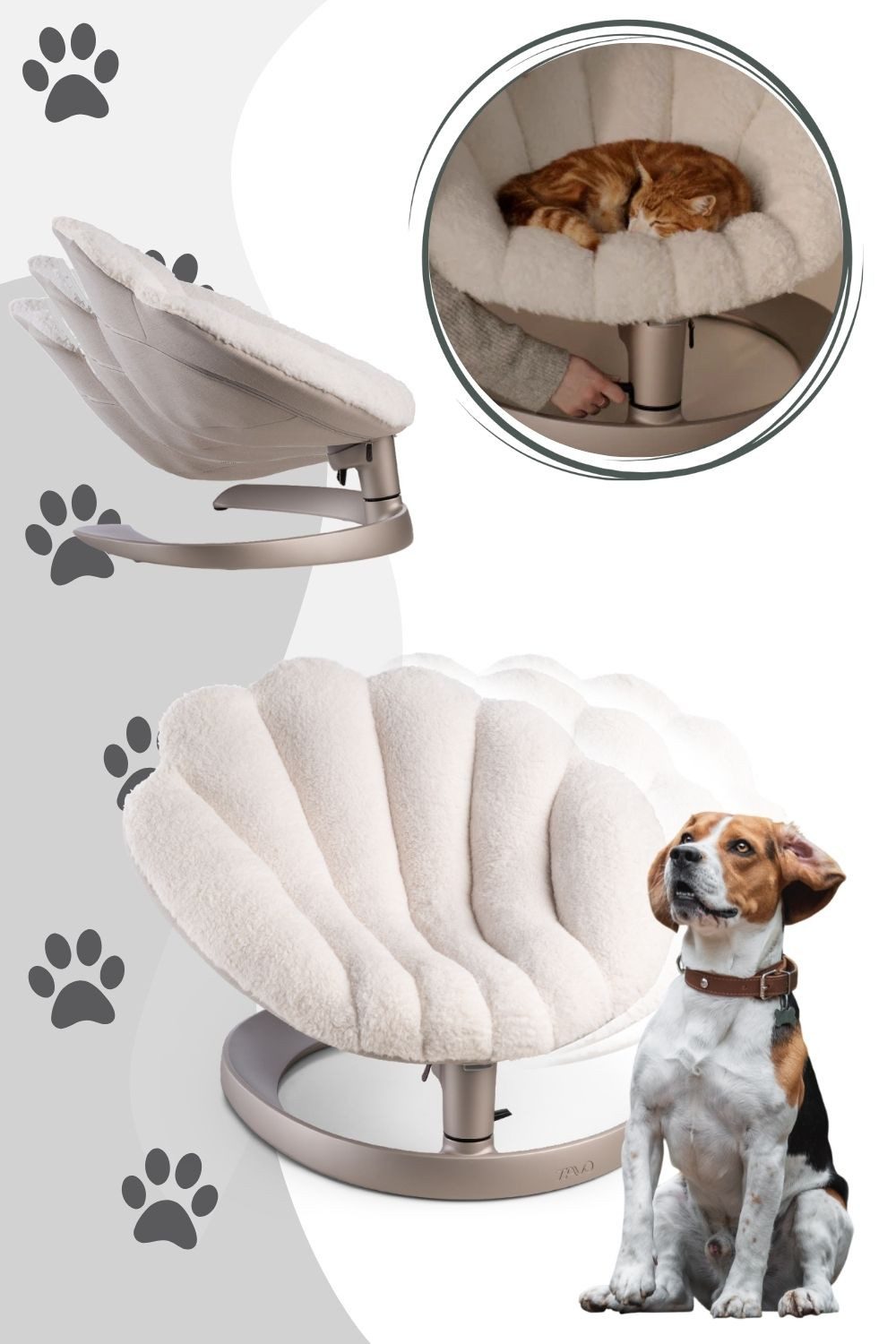 Tavo Tierbett Shell Latte - Haustierbett