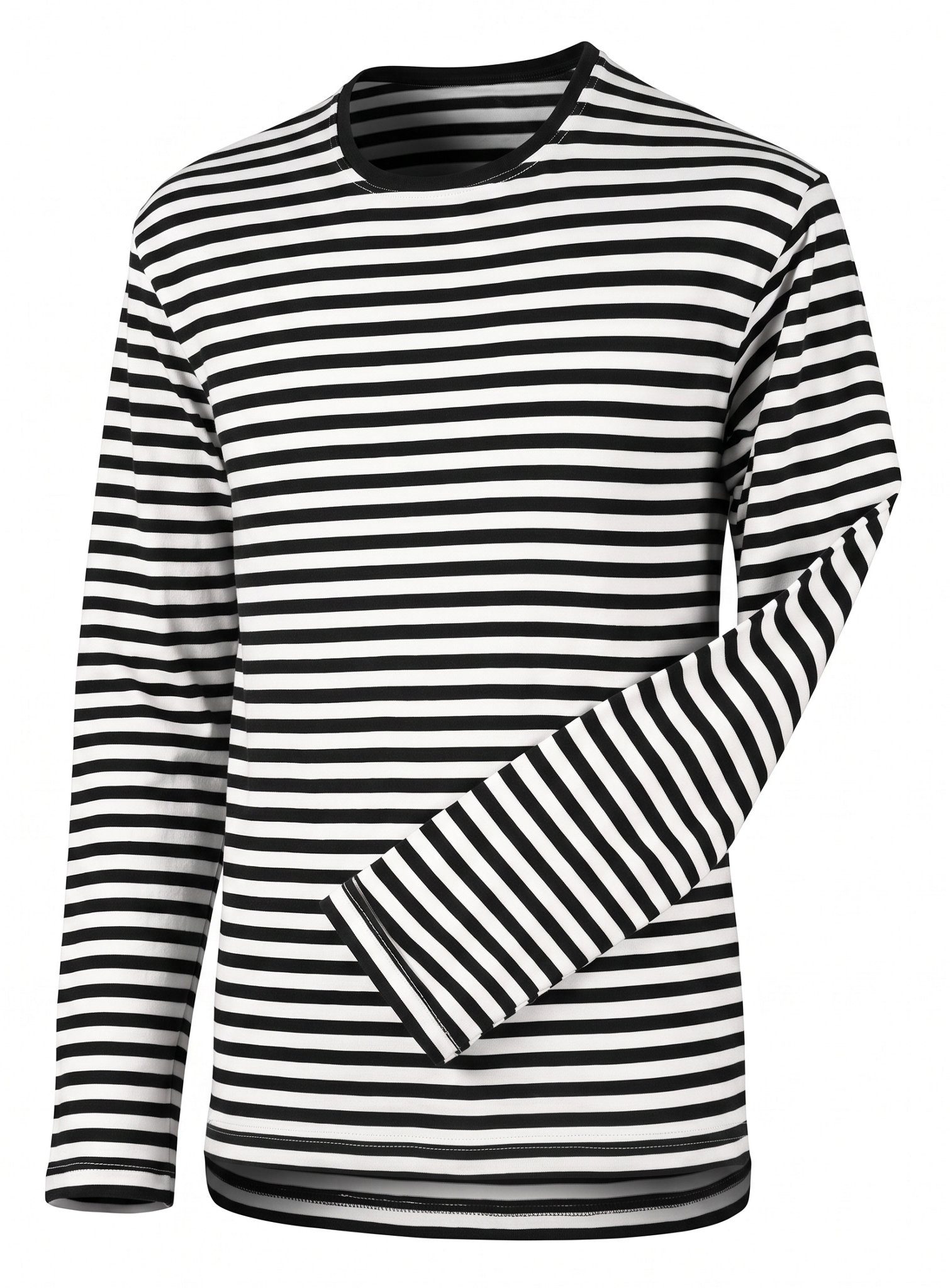 thetru Clown-Kostüm Ringelshirt schwarz-weiß - Faschingskostüm Herren, Gestreiftes Shirt für Karneval und Alltag – qualitativ entsprechend