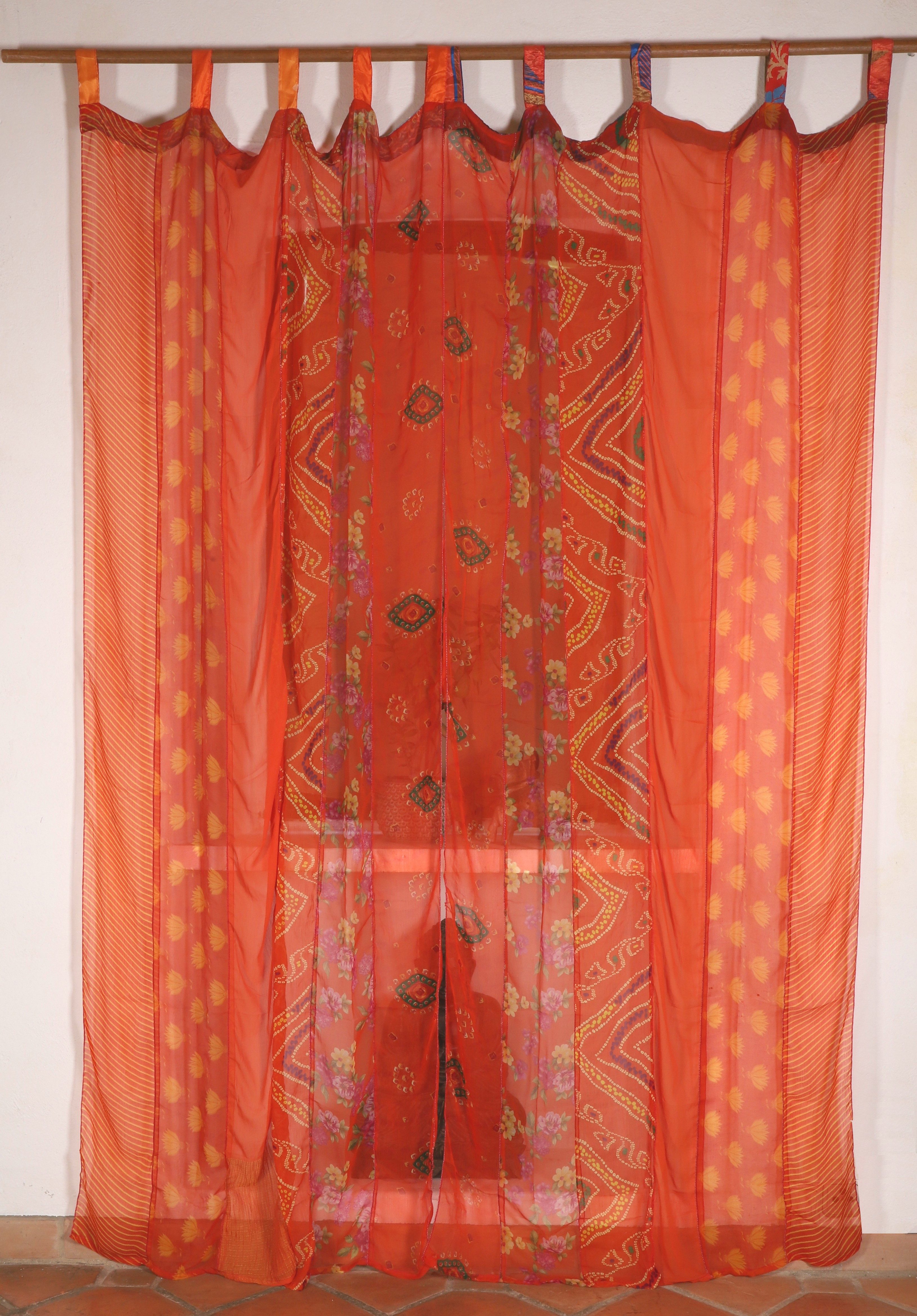 Guru-Shop Vorhang Vorhang 2 Stück seidige upcyceling Gardine aus.. günstig online kaufen