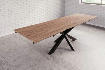 SAM® Essgruppe Halawa, Baumkante, Akazienholz massiv, 2x Ansteckplatten und 10 Stühlen