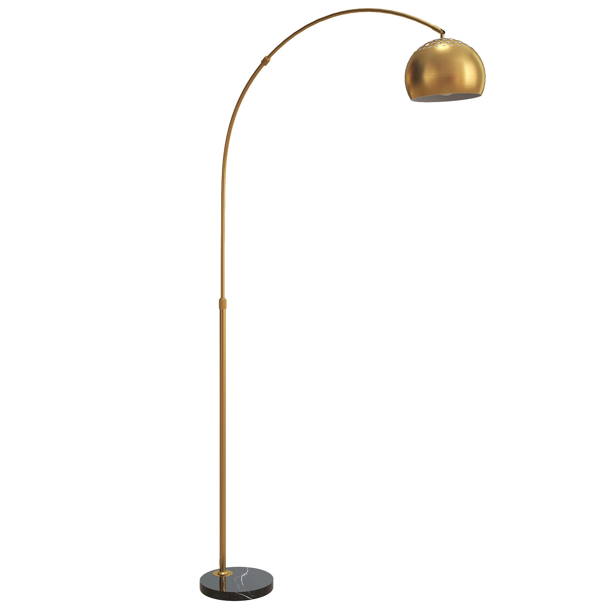 furnicato Deckenstrahler Stehlampe, Bogen-Design mit Marmorsockel, 167 cm