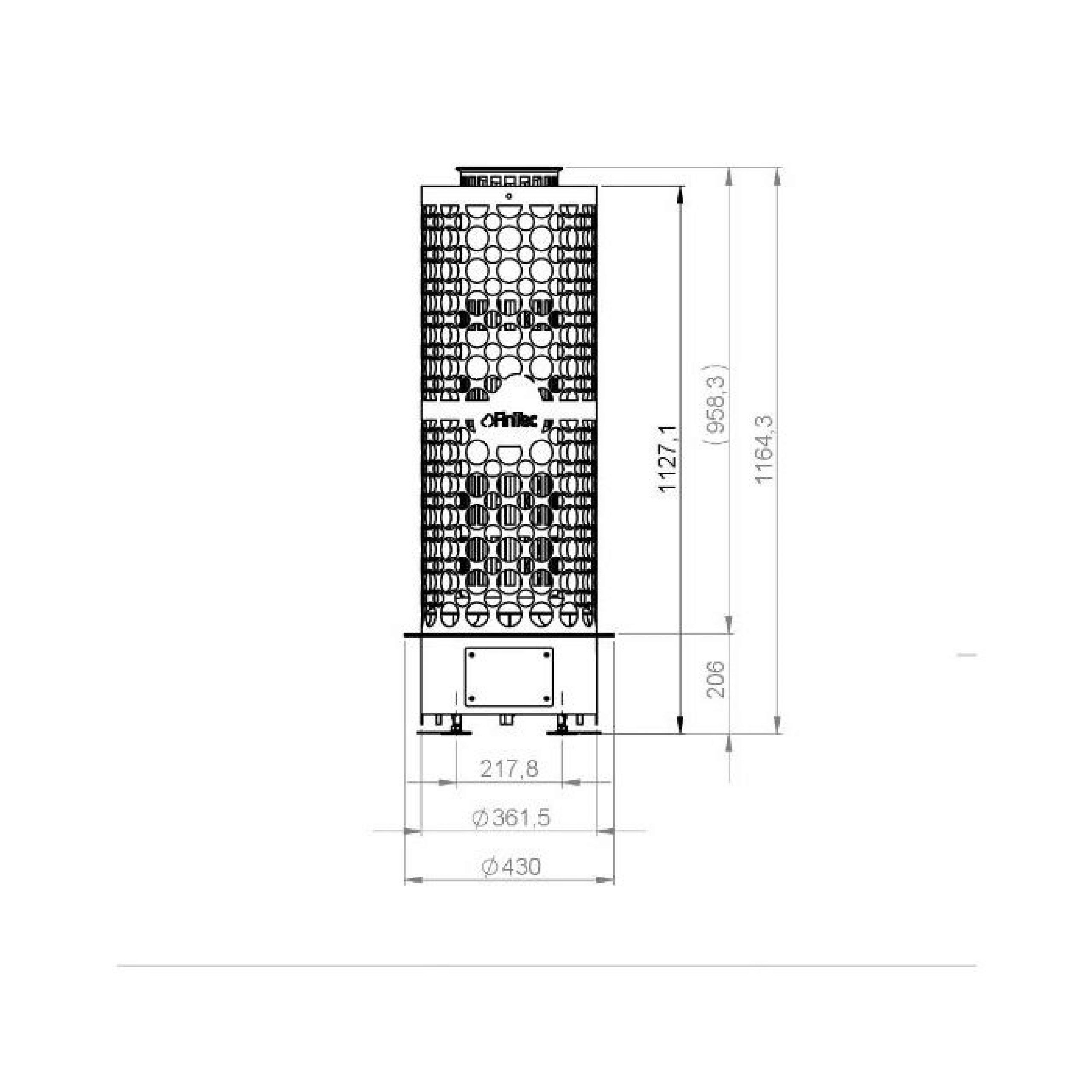 FinTec Saunaofen FinTec AIK 9 kW Premium Elektro-Saunaofen finnischer Stand-Saunaofen