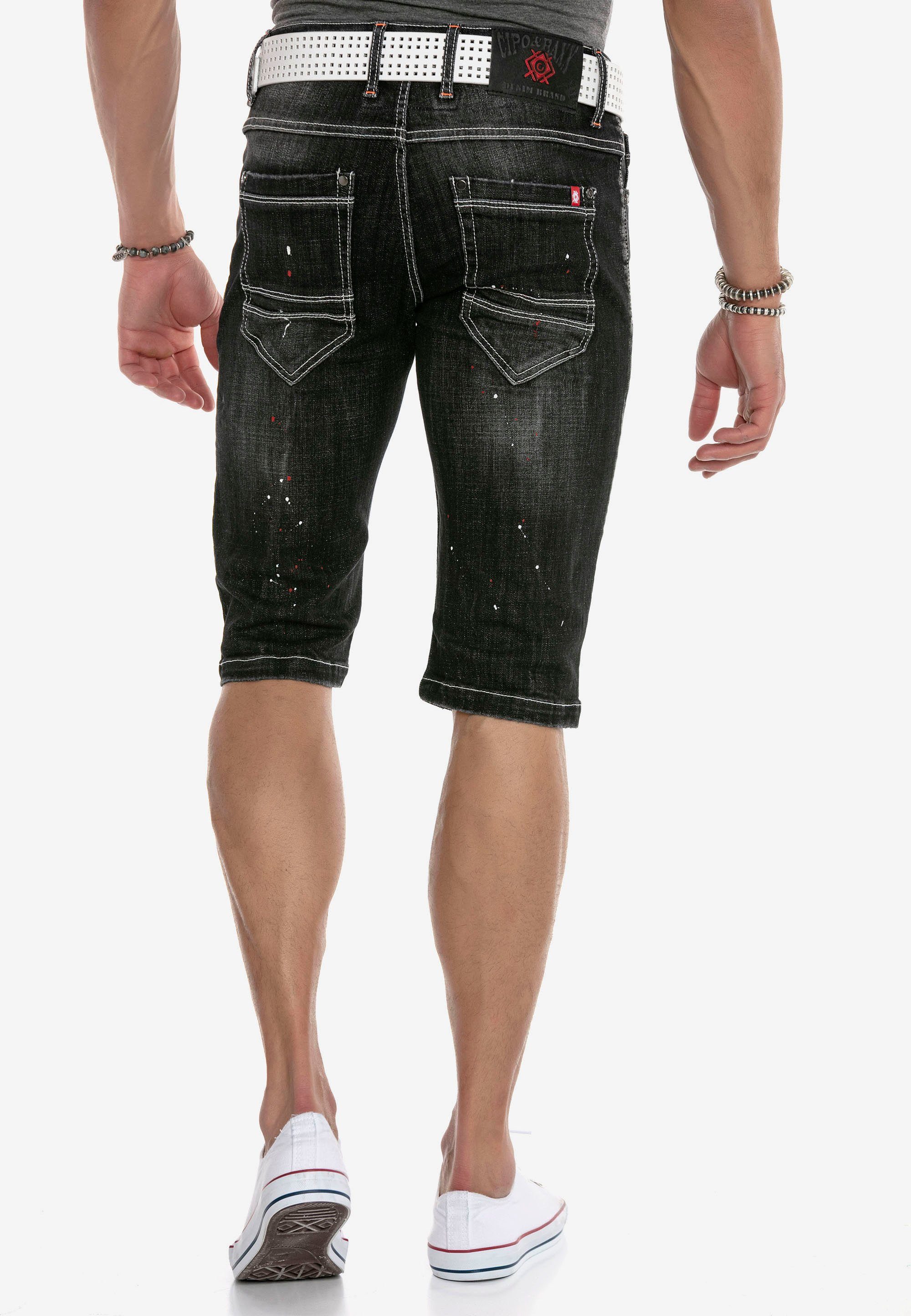 Cipo & Baxx Farbklecksen trendigen Shorts mit