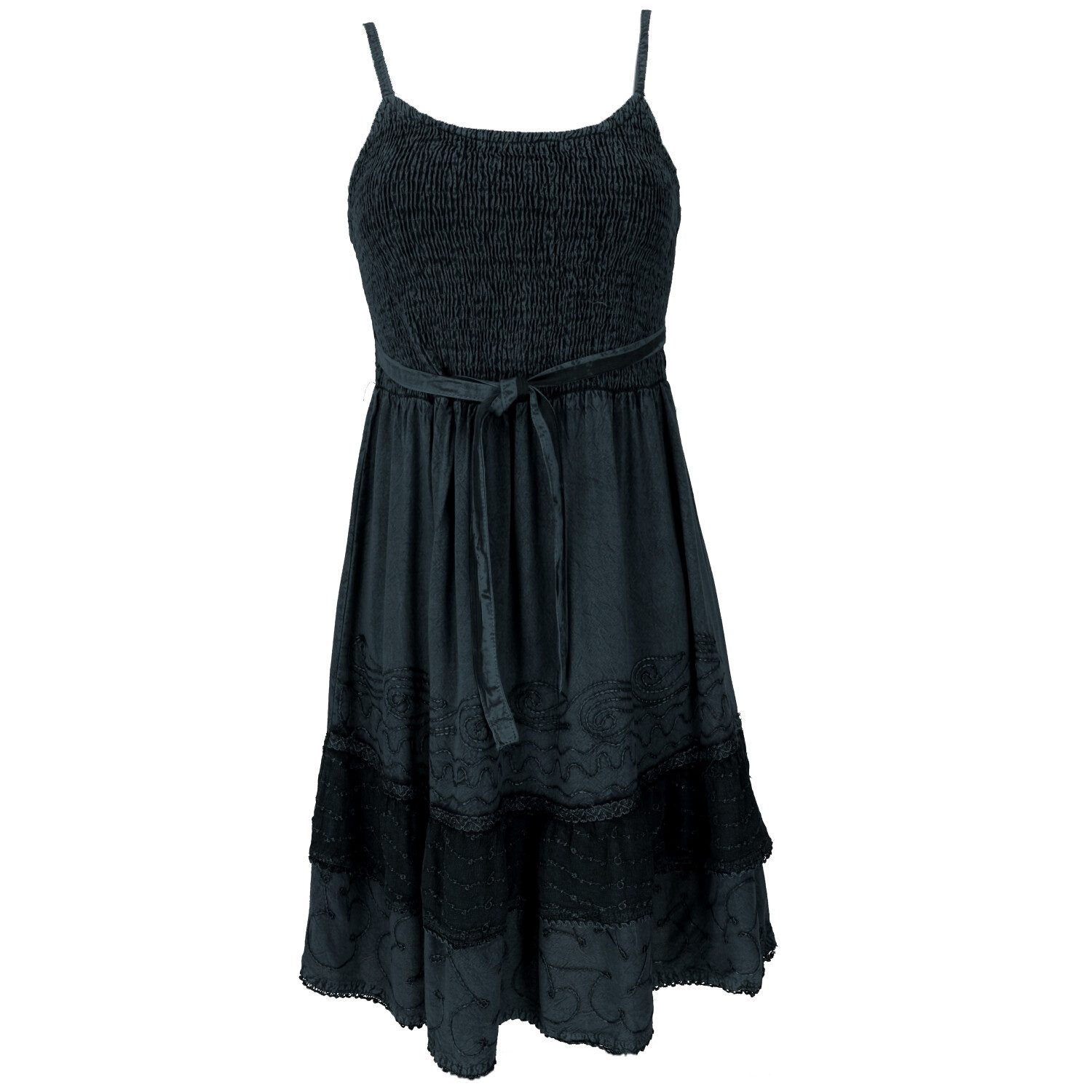 Guru-Shop Midikleid Besticktes indisches Boho Kleid, Sommerkleid,.. alternative Bekleidung