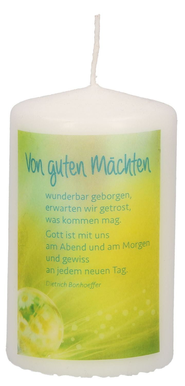 Grußkarte Von guten Mächten Stumpenkerze