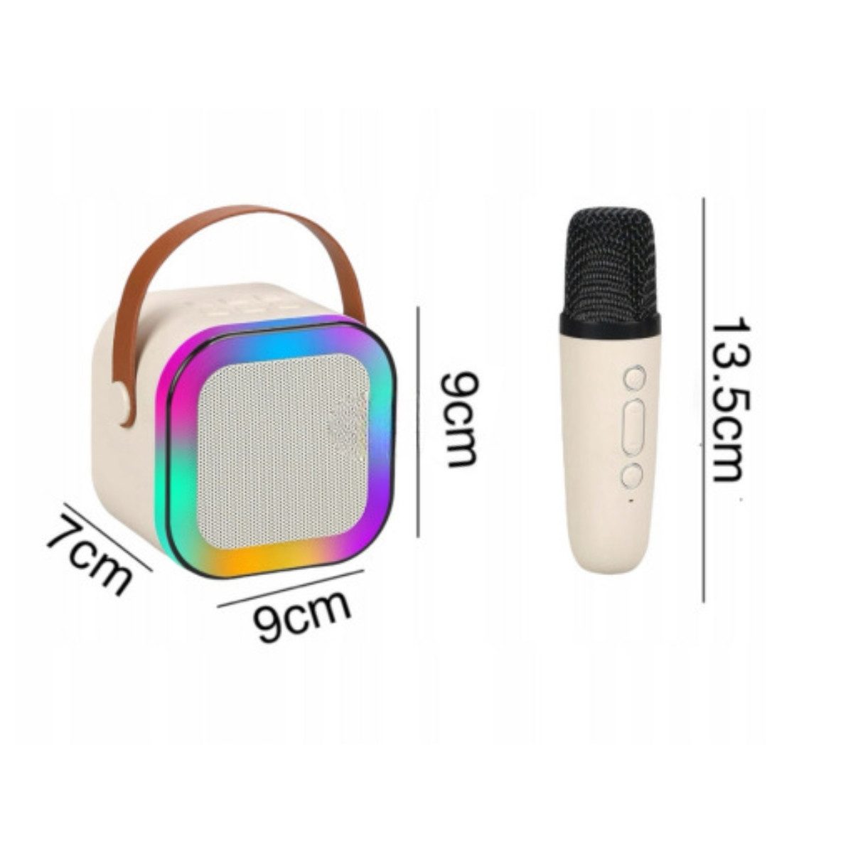 R2 Invest Bluetooth Karaoke Set mit Mikrofon & RGB Lautsprecher – Tragbar, 3W Karaoke-Maschine (Bluetooth, 3 W) – Bild 2 von 4