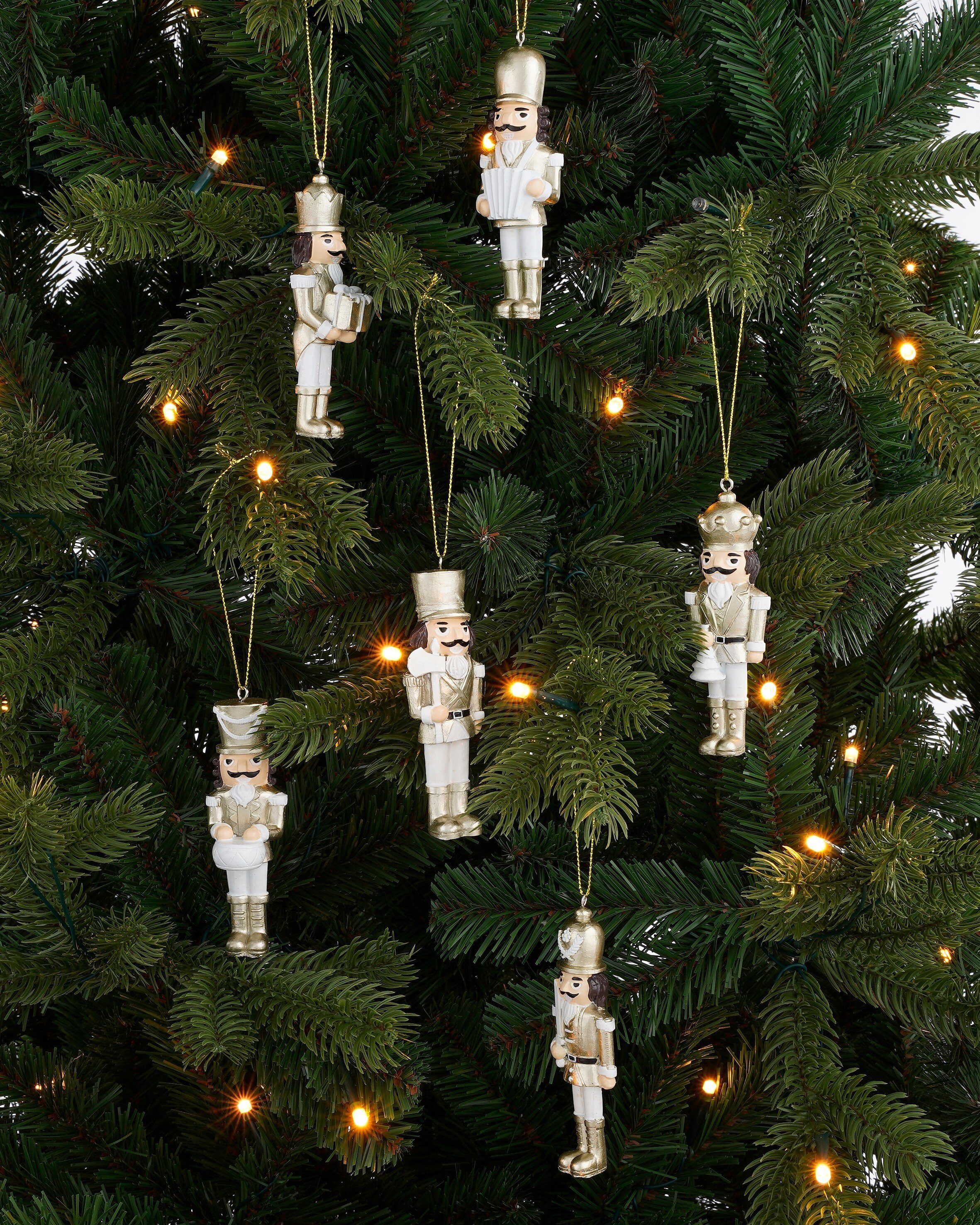 Mica Decorations Weihnachtsbaumkugel Mica Decorations Ornament Nussknacker gold 6 Stueck - l4xw2xh10,5cm