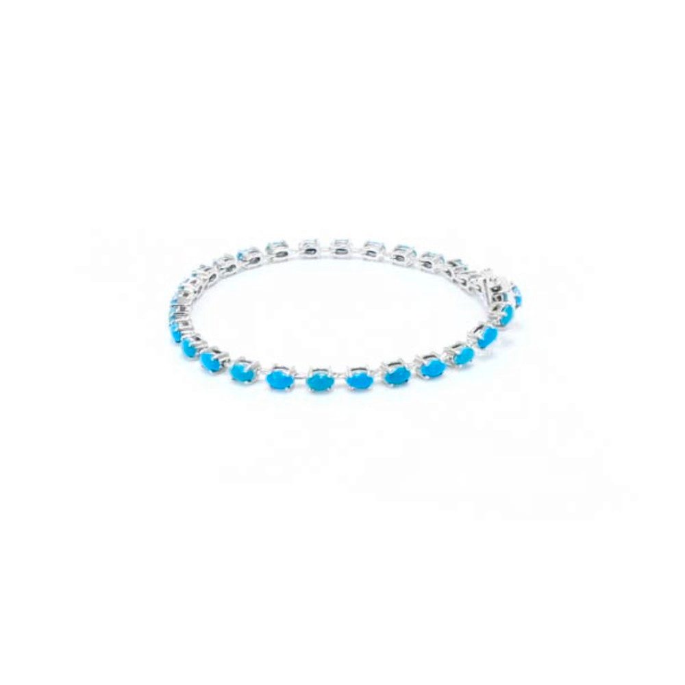 Cavill Silberarmband Türkisarmband Damen Silber 925 mit Platin Beschichtung 4,73 ct Oval (1-tlg)