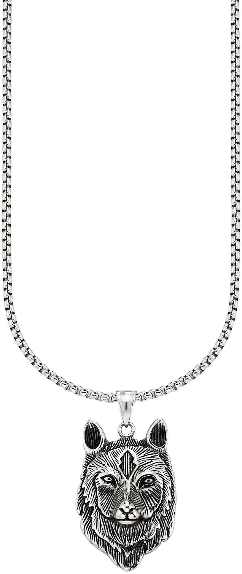 Bruno Banani Kette mit Anhänger Schmuck Geschenk Halsschmuck Halskette mit Anhänger Wolfskopf-Optik