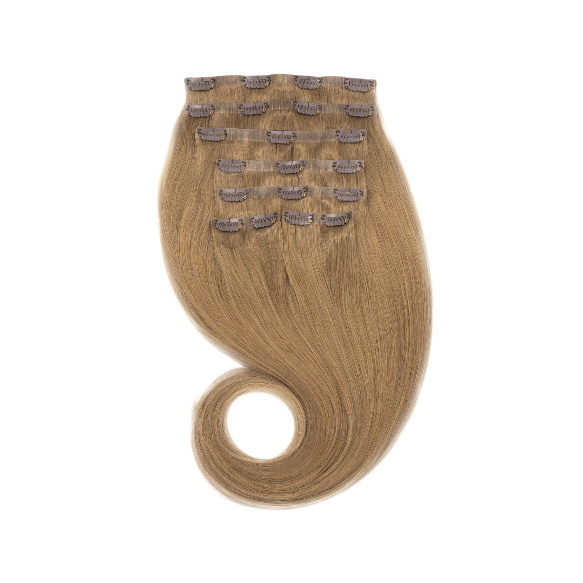 Global Extend Echthaar-Extension Clip-in-Extensions nahtlos #07 goldbraun