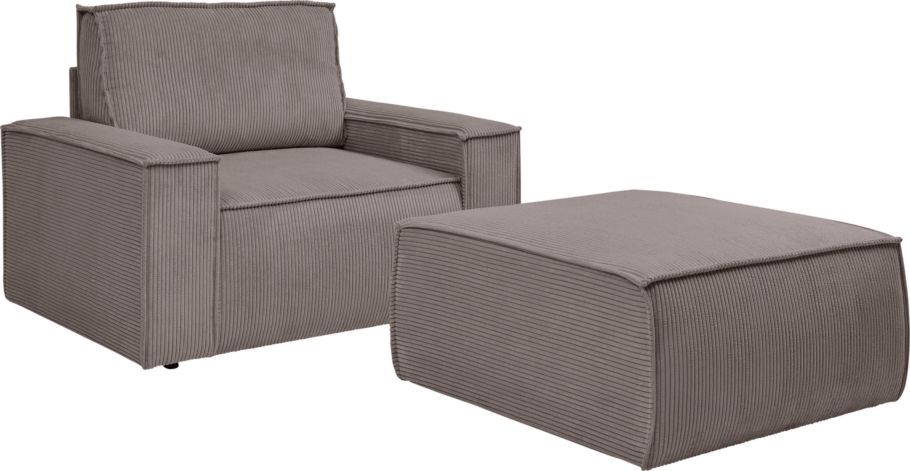 OTTO home Sessel SHERWOOD Cord Sessel-Set, Loveseat und Hocker im Set, passend zur Polster-Serie SHERWOOD – Bild 3 von 5