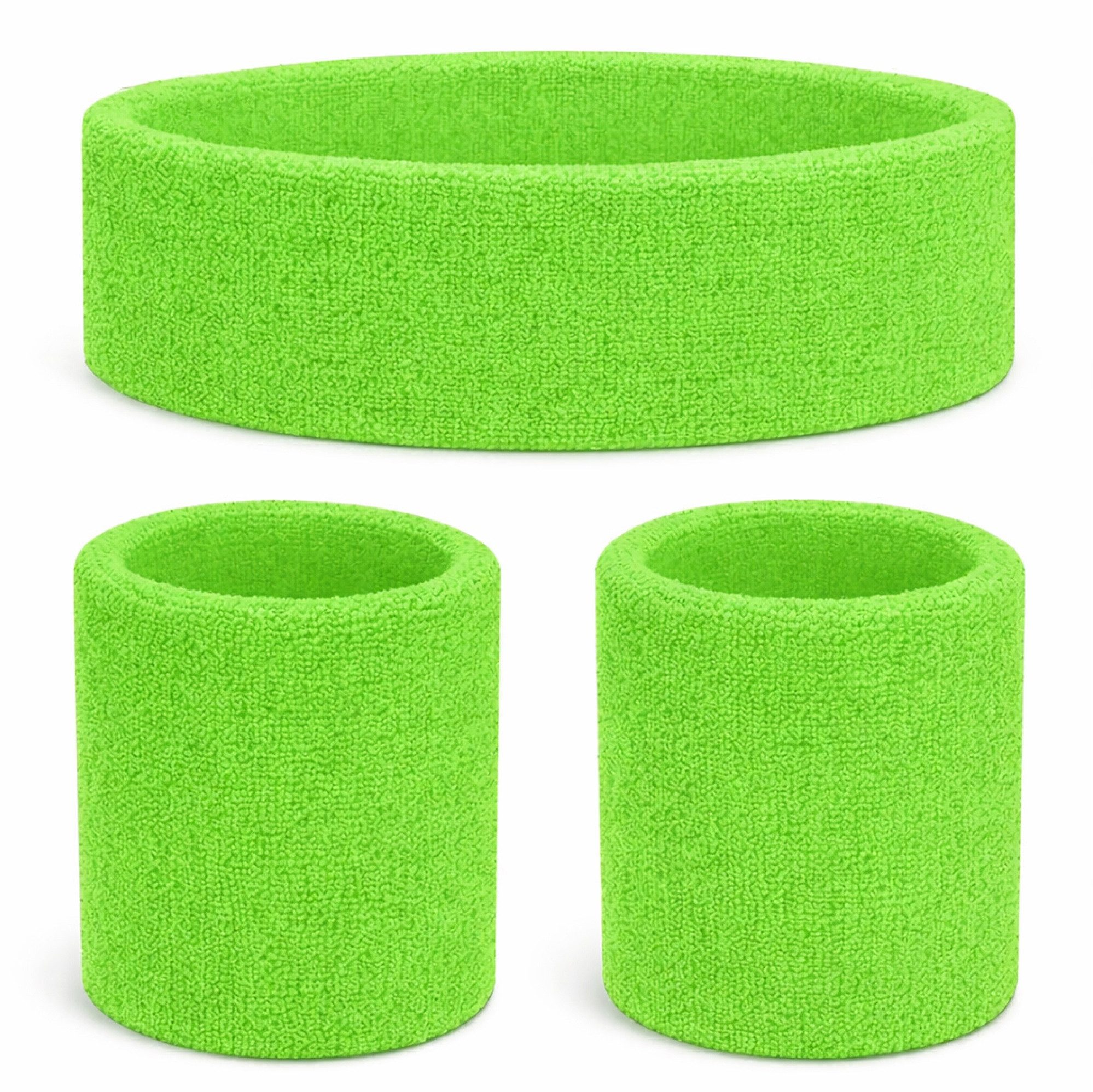 Kostümheld® Schweißband 3 in 1 Schweißband Set - mit Stirnband - Retro 90 K günstig online kaufen