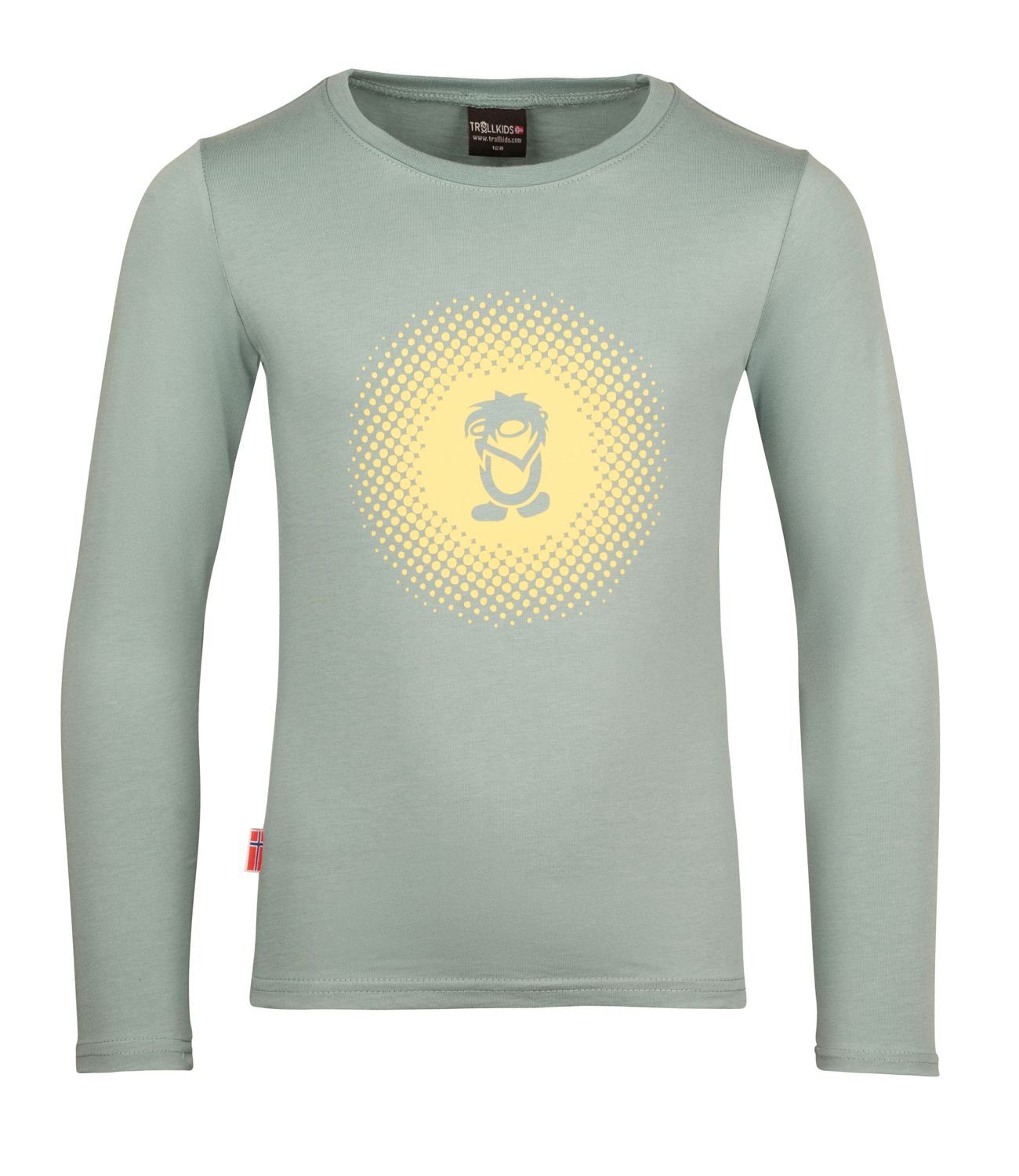 TROLLKIDS Longsleeve Pointillism Gletschergrün/Limonade