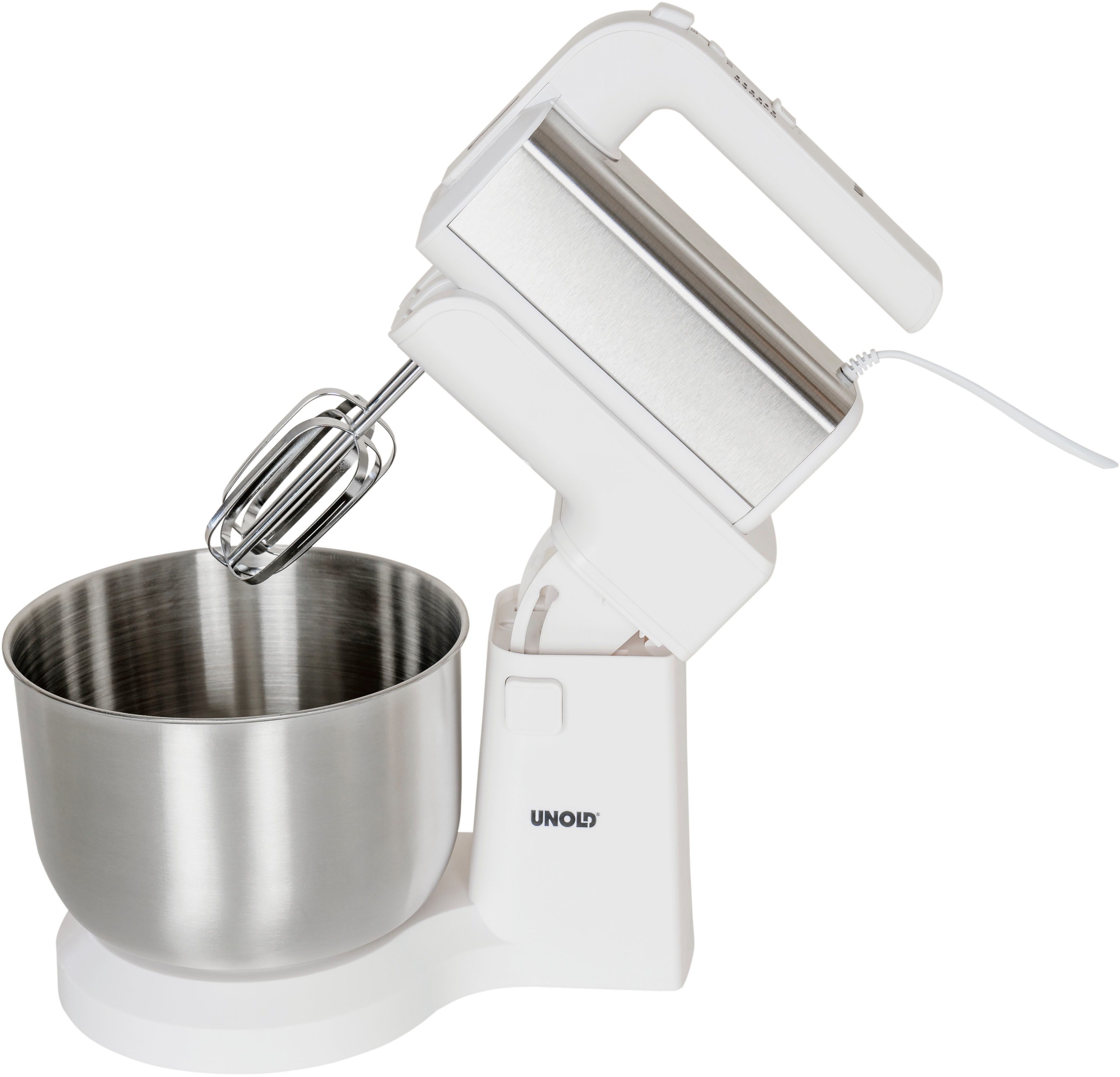 Unold Handmixer Hannah mit Rührschüssel, 500 W, auch für zähe Teige 5 Geschwindigkeitsstufen + Turbo mit Auswurftaste