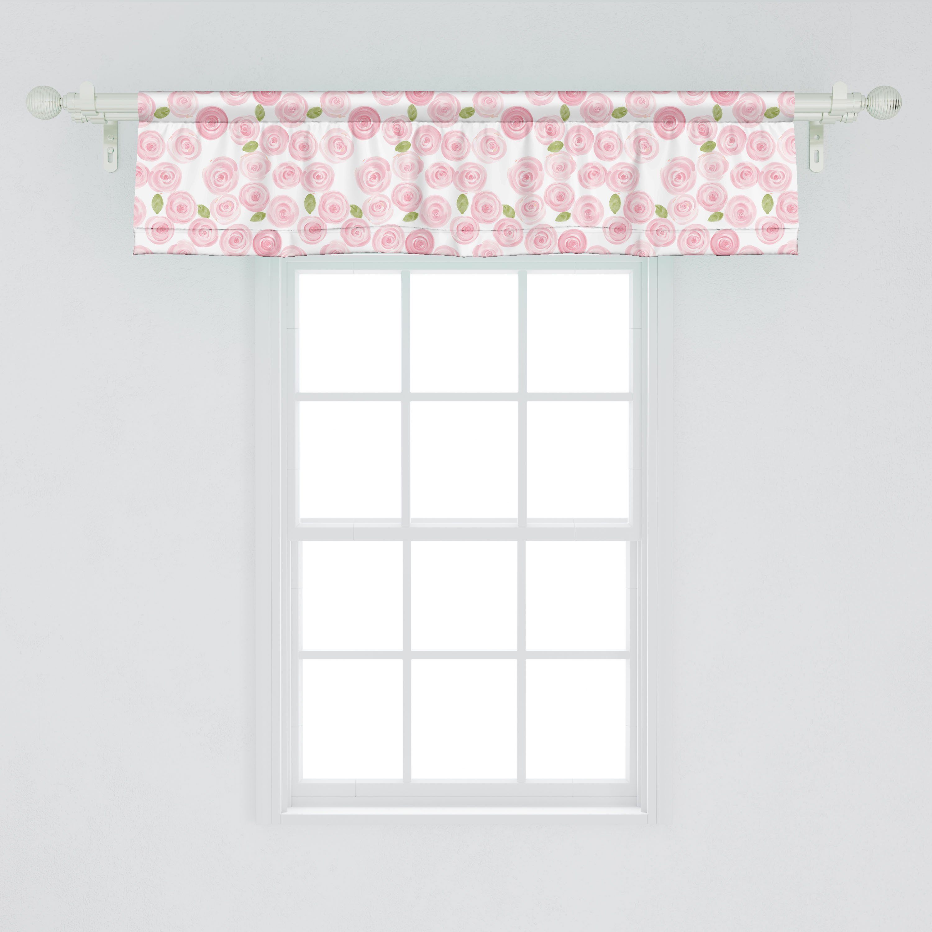 Scheibengardine Vorhang Volant Microfaser, Abakuhaus, Roses Blume für Feld Stangentasche, Kunst mit Braut Schlafzimmer Dekor Küche