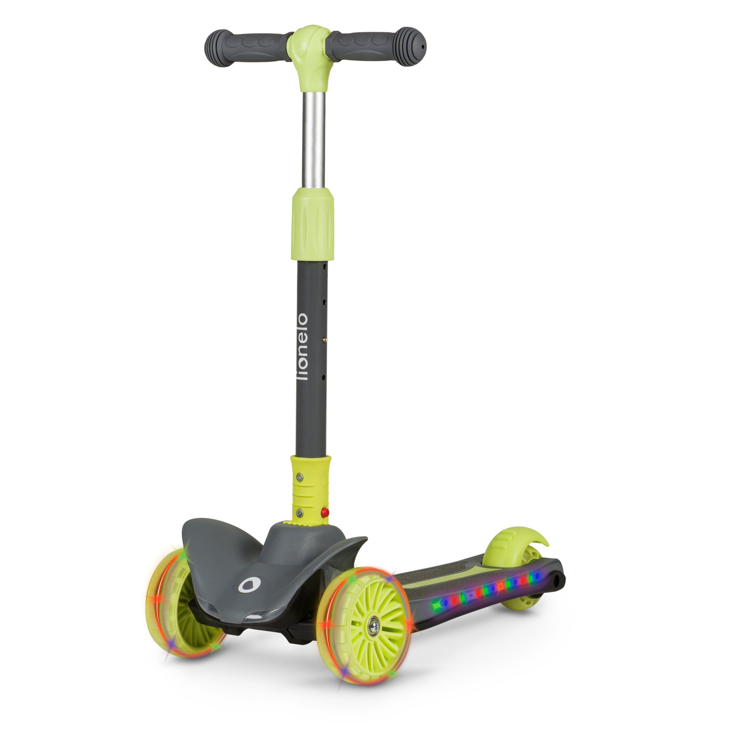 lionelo Dreiradscooter TIMMY, (Set, Set), Hohe Tragkraft: 50 kg / LED-Rad- und Rahmenbeleuchtung