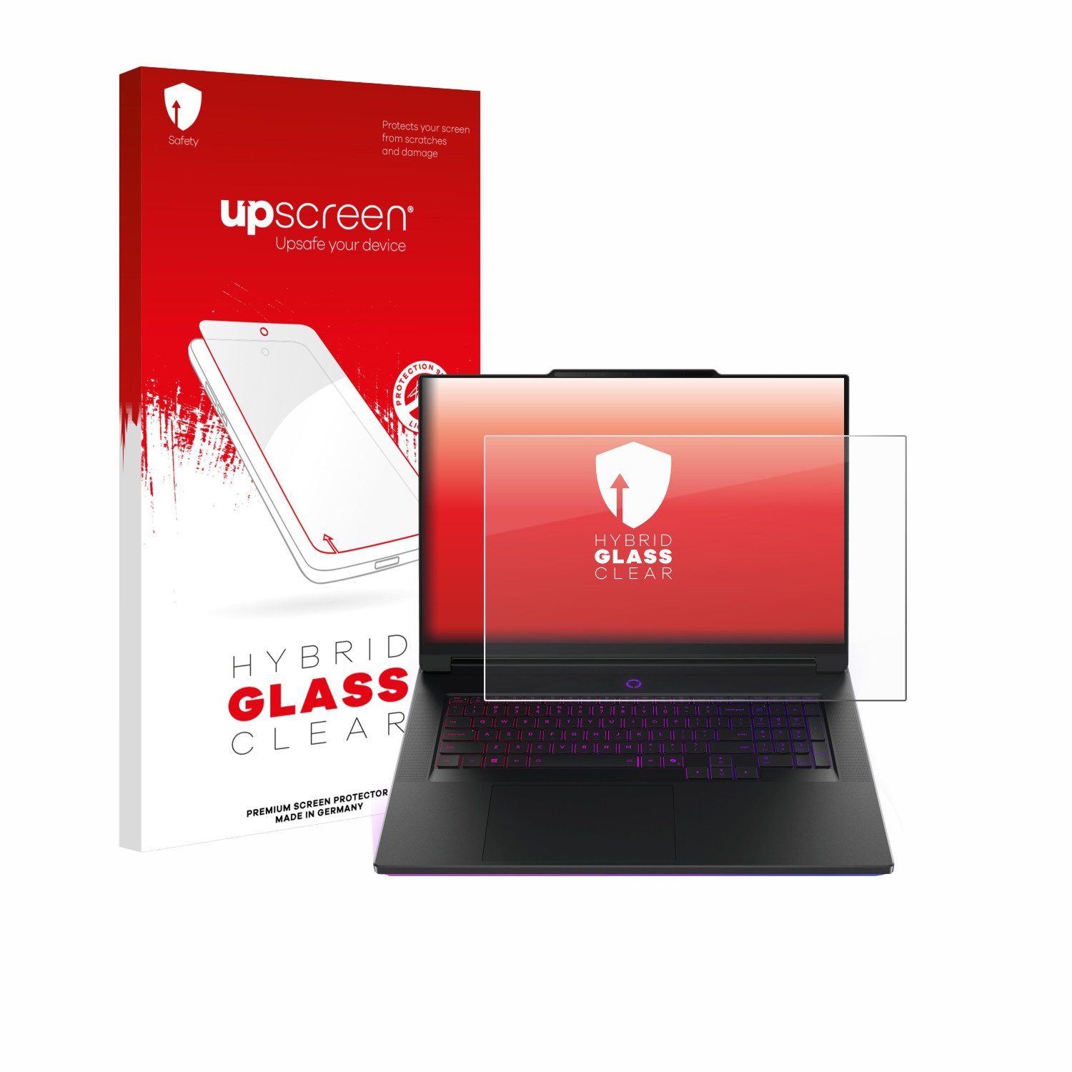 upscreen Displayschutzglas Folie für Lenovo Legion 9i Gen 10 18", Schutzfolie Glas Panzer Display Schutz klar